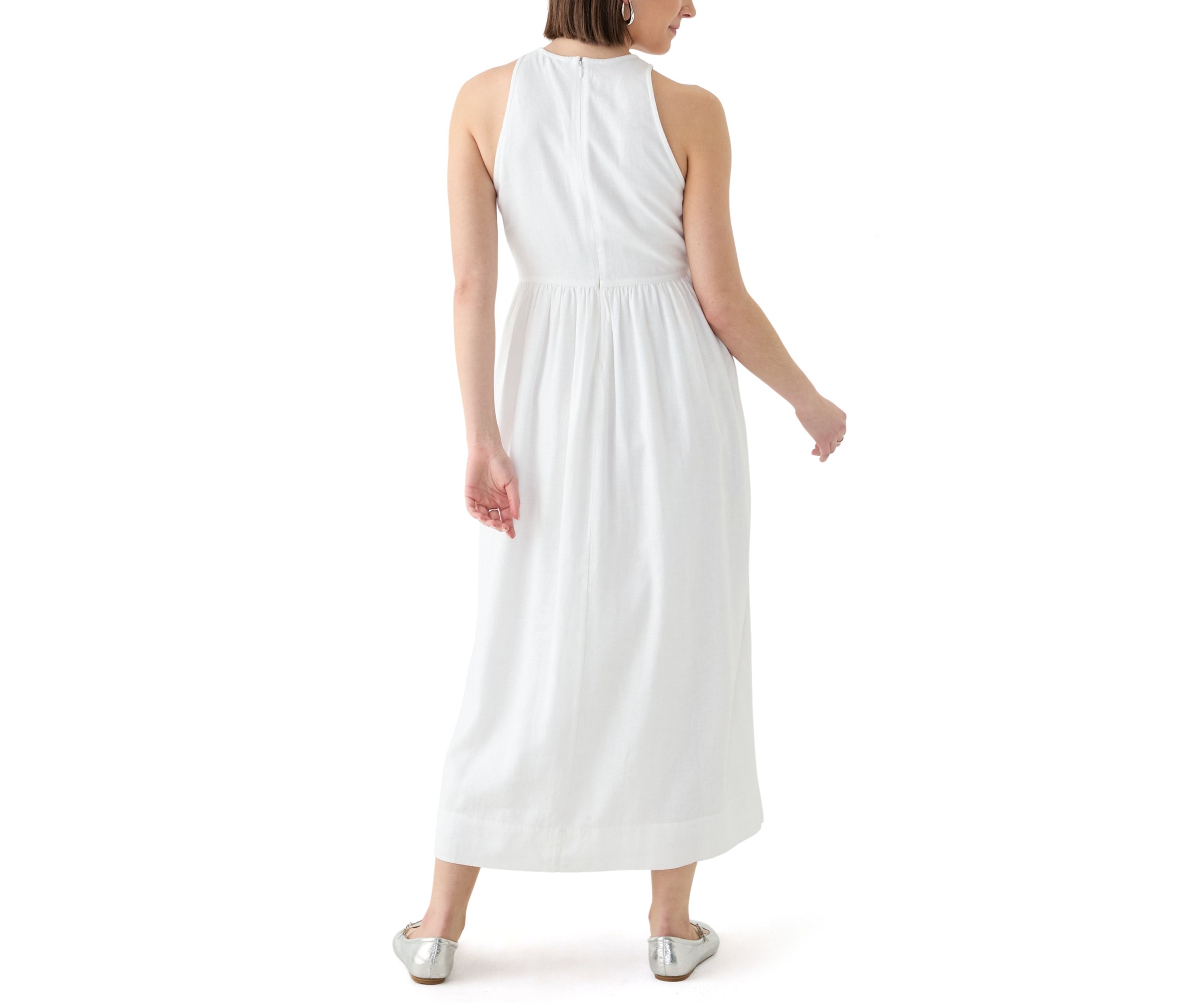 Womens Sleeveless Linen Blend Tank Dress