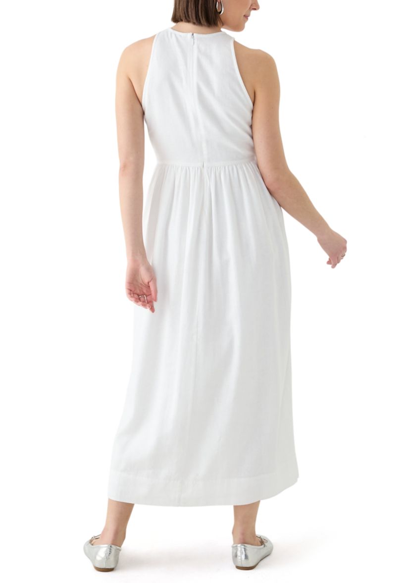 Womens Sleeveless Linen Blend Tank Dress
