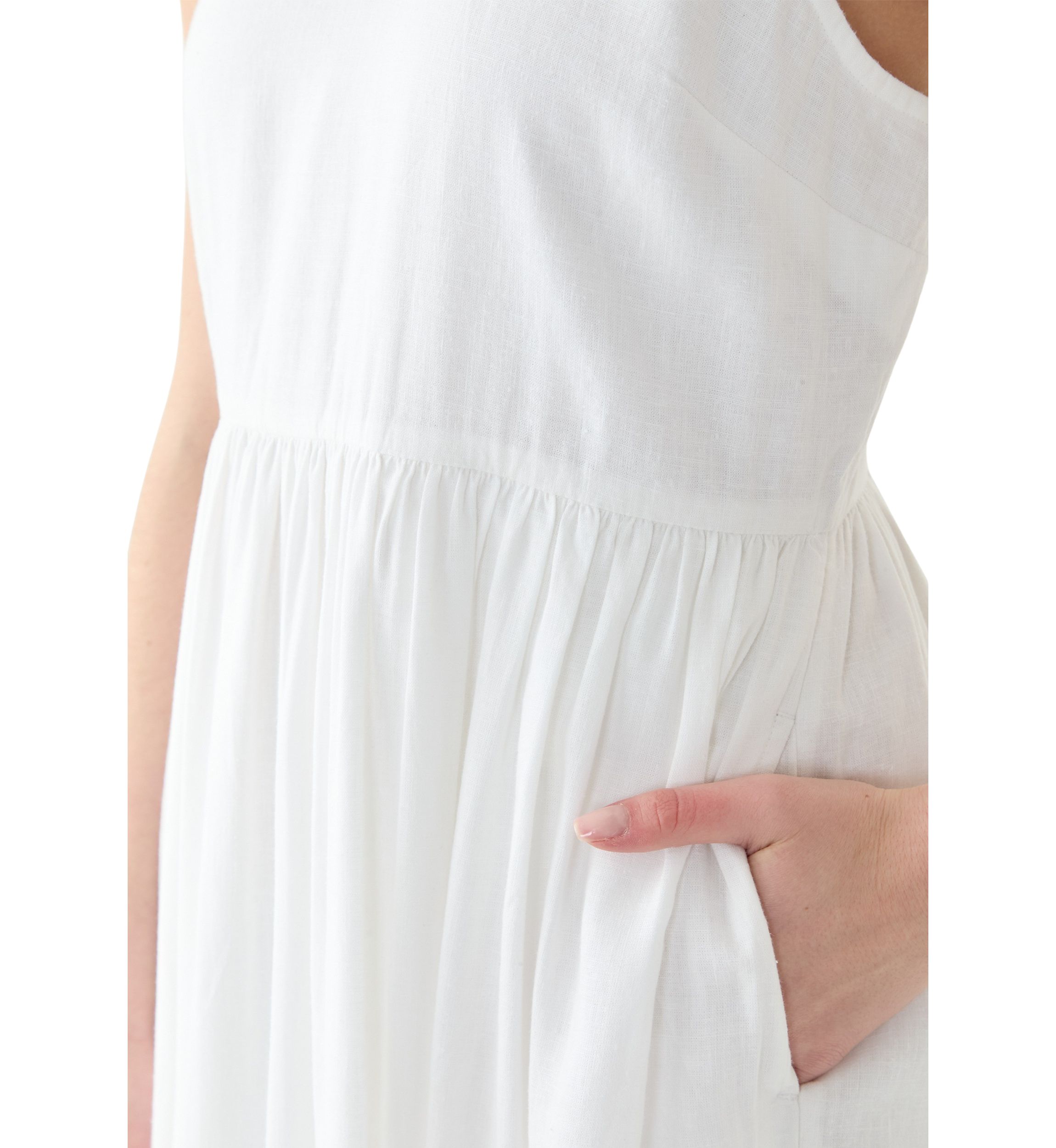 Womens Sleeveless Linen Blend Tank Dress