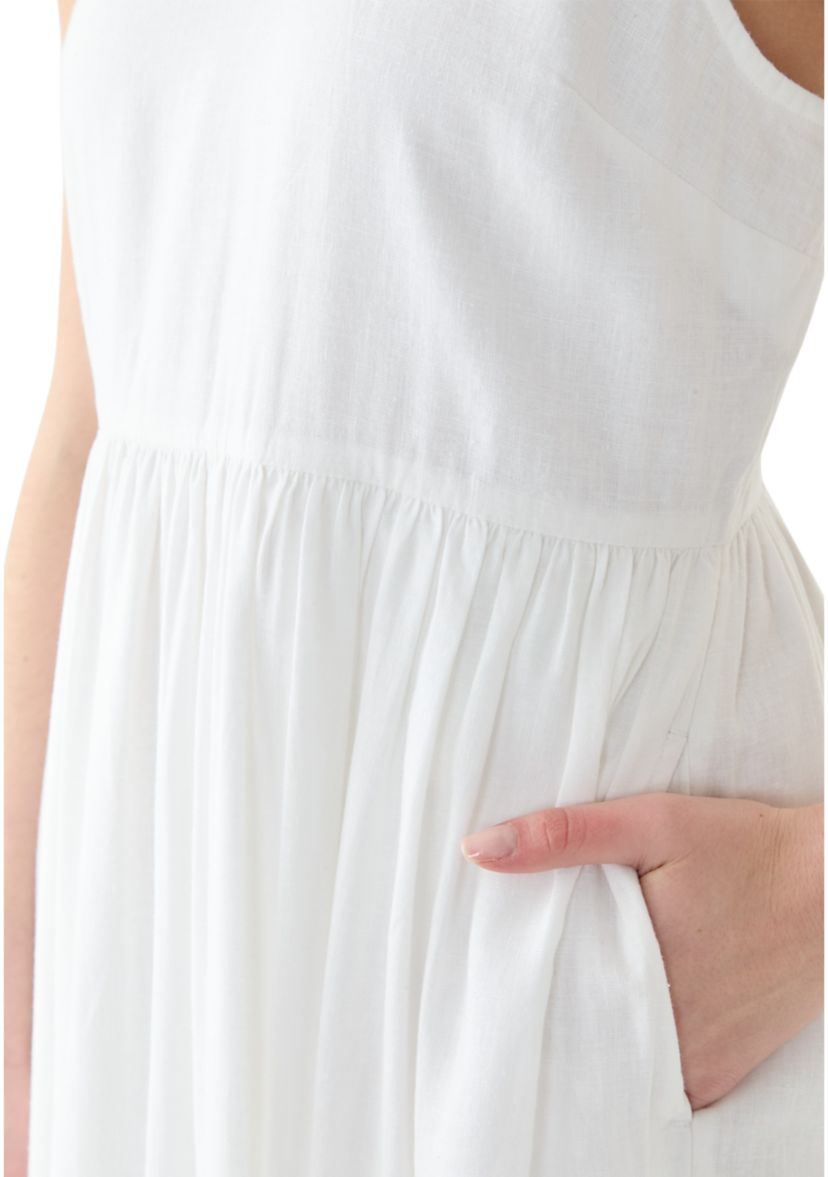 Womens Sleeveless Linen Blend Tank Dress