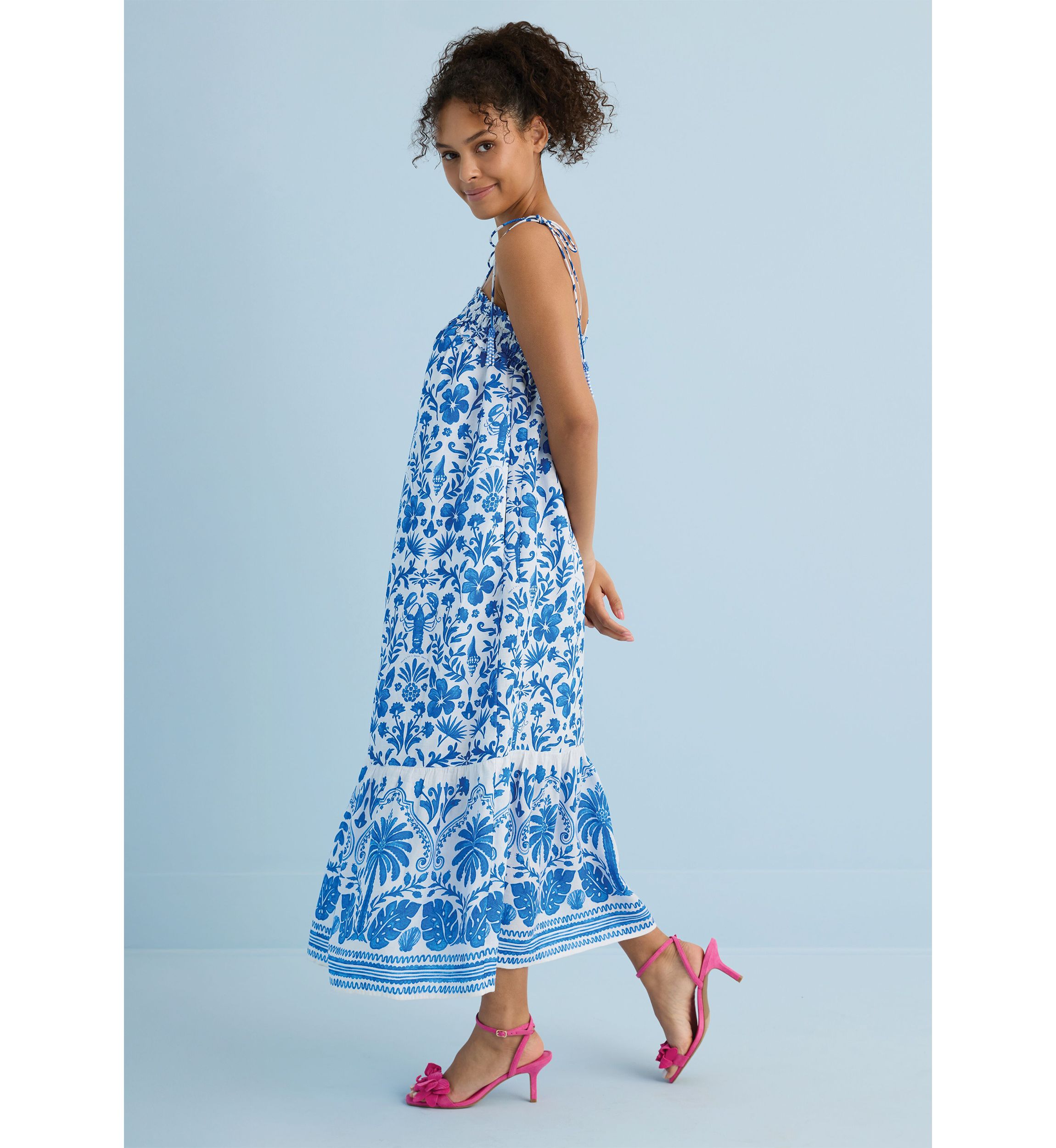 Sewing Down South x Crown & Ivy™ Taylor Printed Maxi Dress with Beaded Tassels
