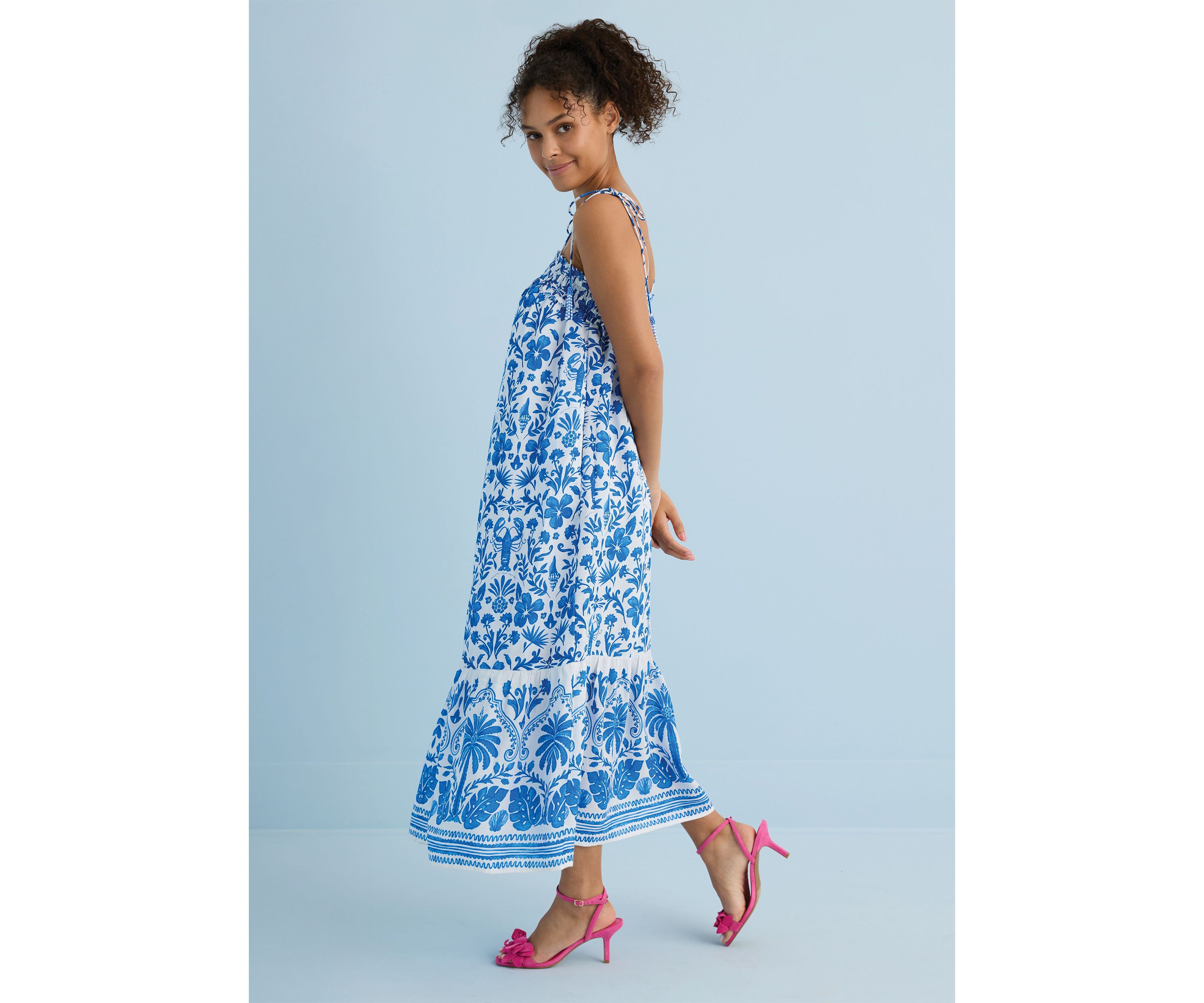 Sewing Down South x Crown & Ivy™ Taylor Printed Maxi Dress with Beaded Tassels