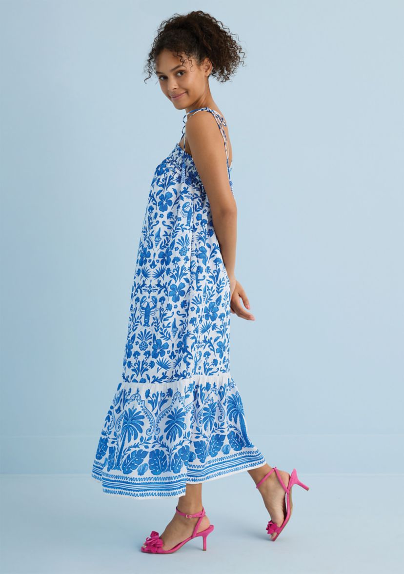 Sewing Down South x Crown & Ivy™ Taylor Printed Maxi Dress with Beaded Tassels