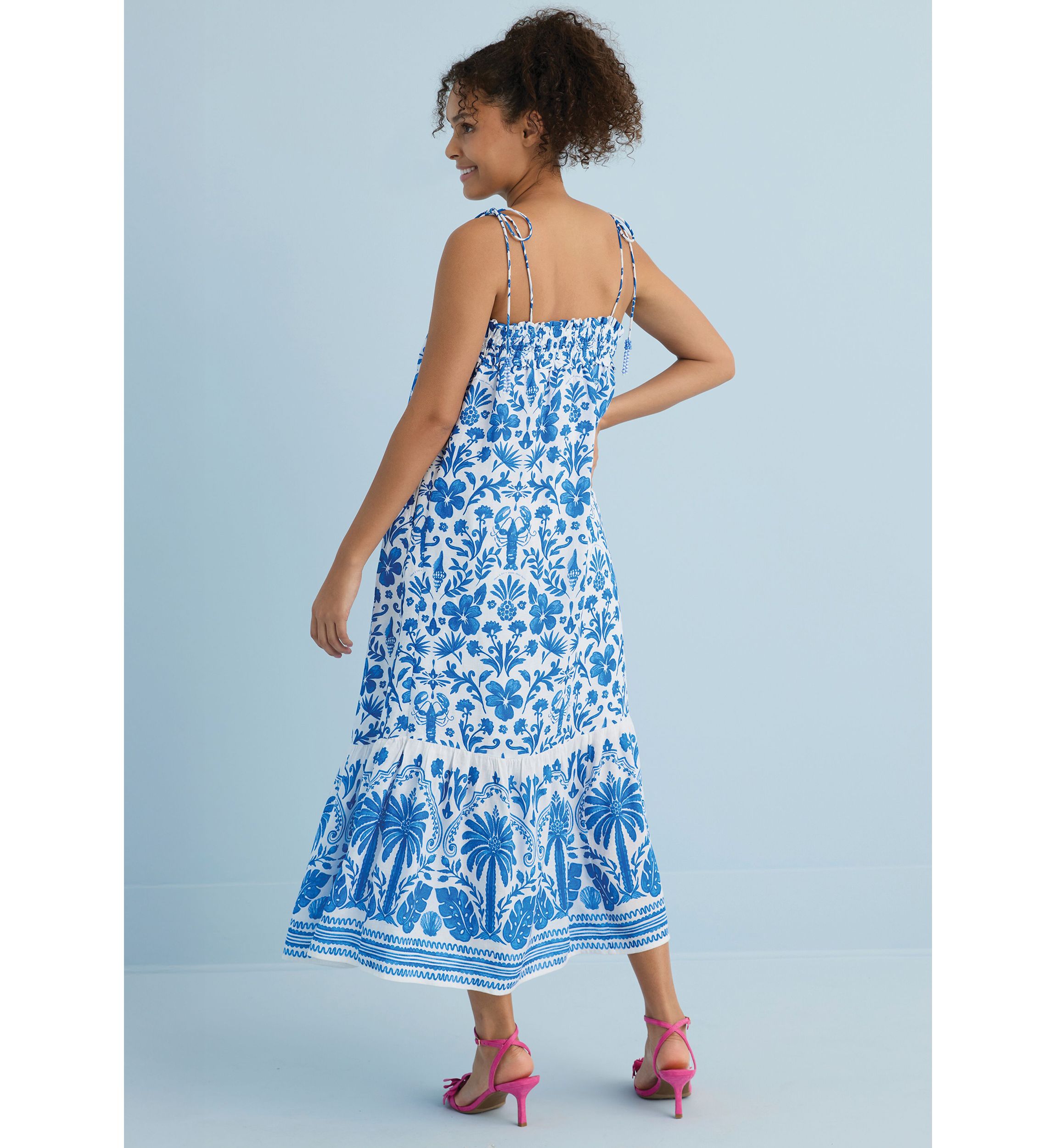 Sewing Down South x Crown & Ivy™ Taylor Printed Maxi Dress with Beaded Tassels
