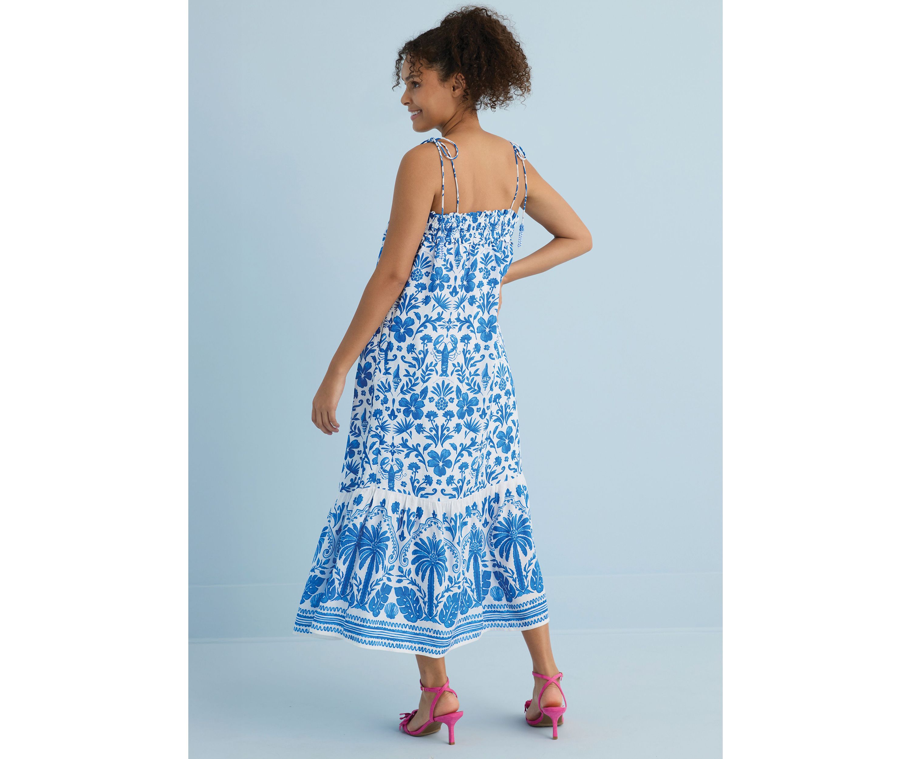 Sewing Down South x Crown & Ivy™ Taylor Printed Maxi Dress with Beaded Tassels