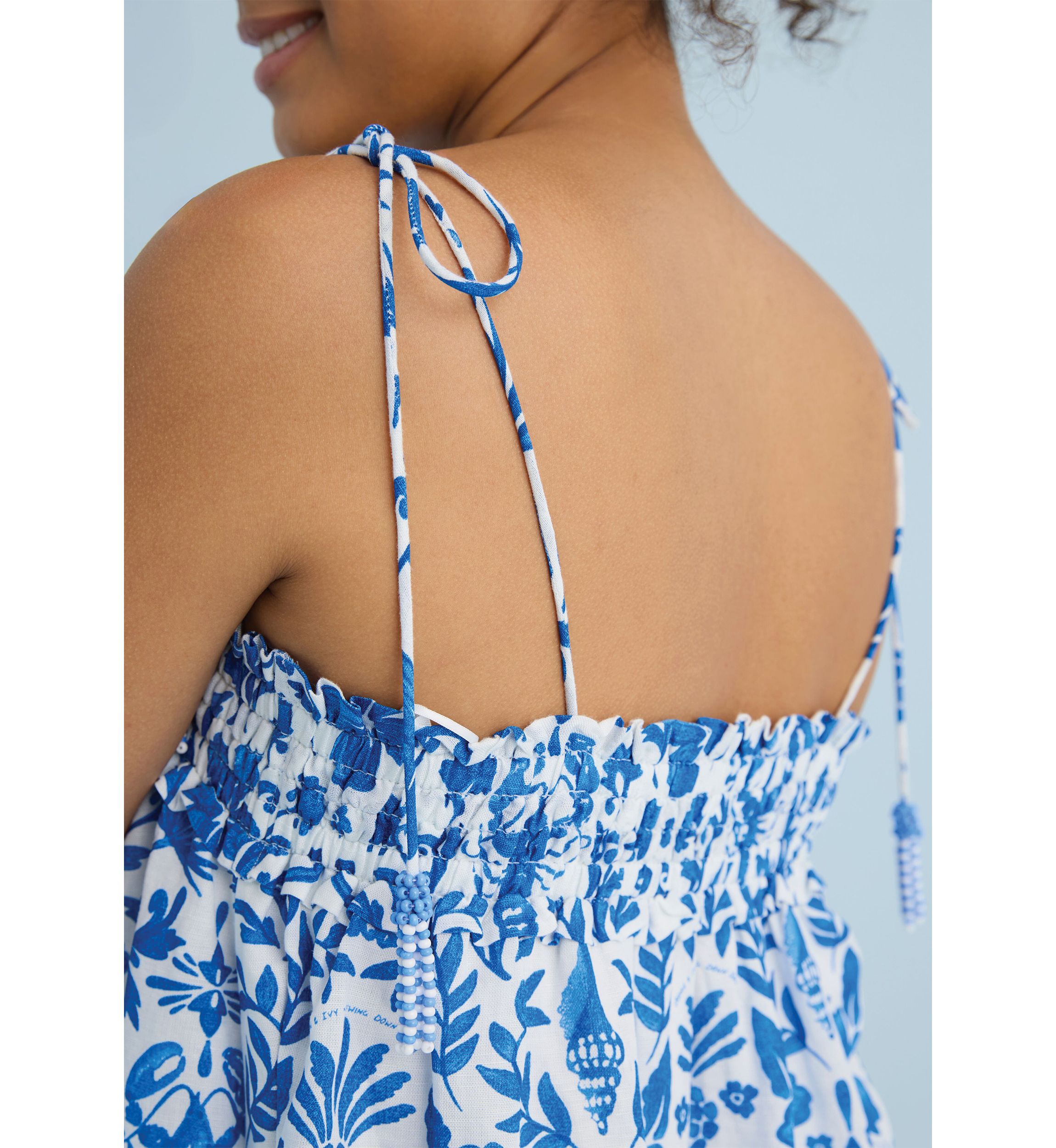 Sewing Down South x Crown & Ivy™ Taylor Printed Maxi Dress with Beaded Tassels