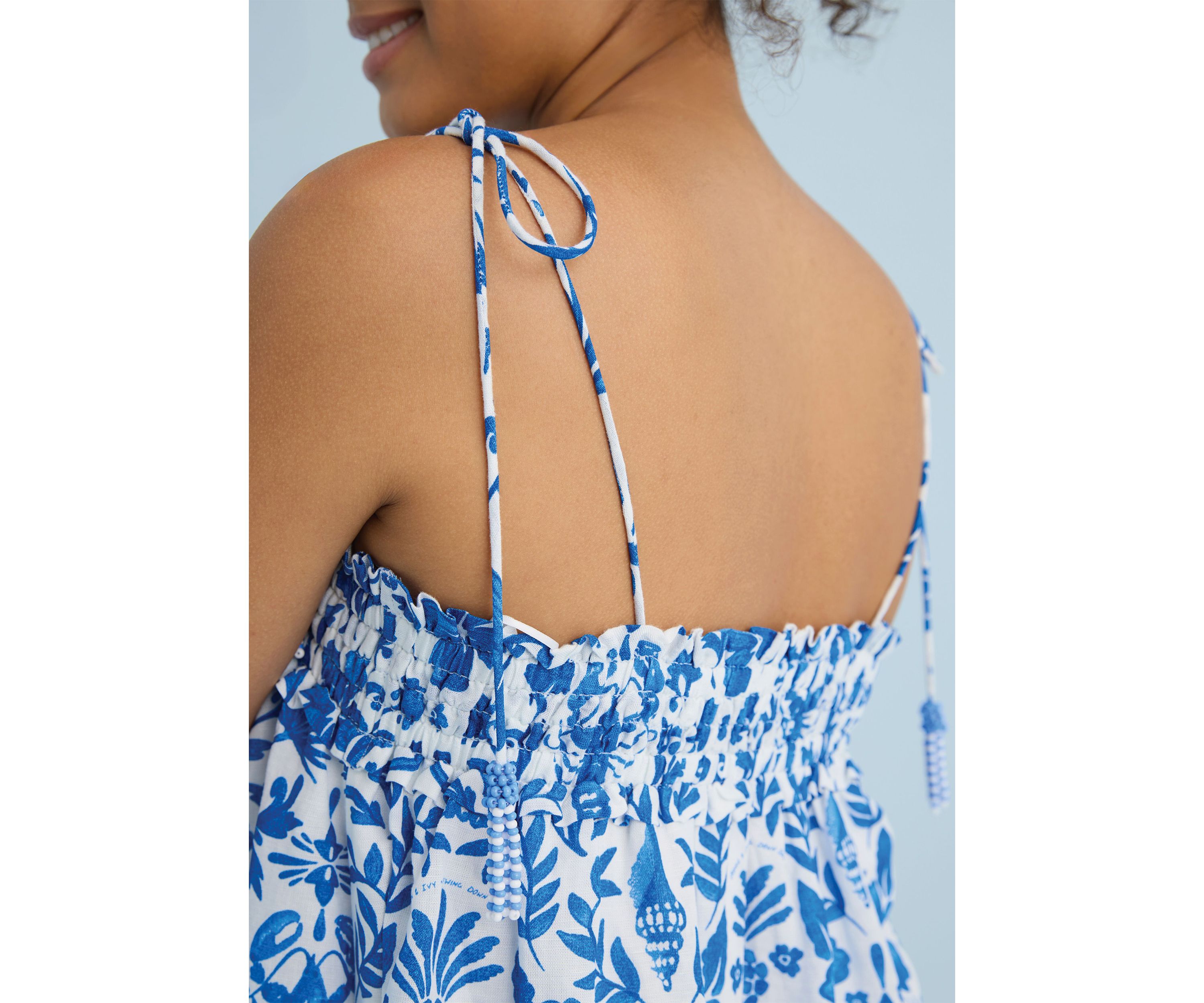 Sewing Down South x Crown & Ivy™ Taylor Printed Maxi Dress with Beaded Tassels