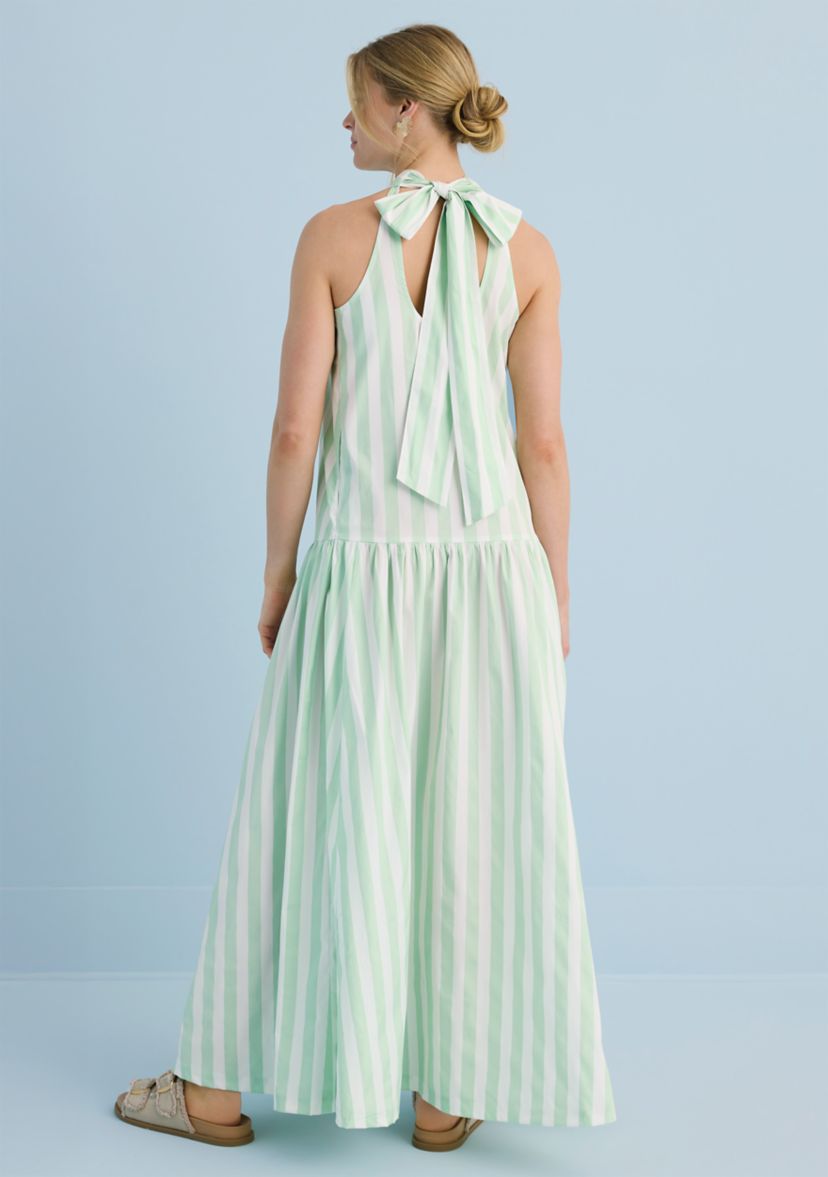 Sewing Down South x Crown & Ivy™ Amanda Striped Halter Neck Maxi Dress