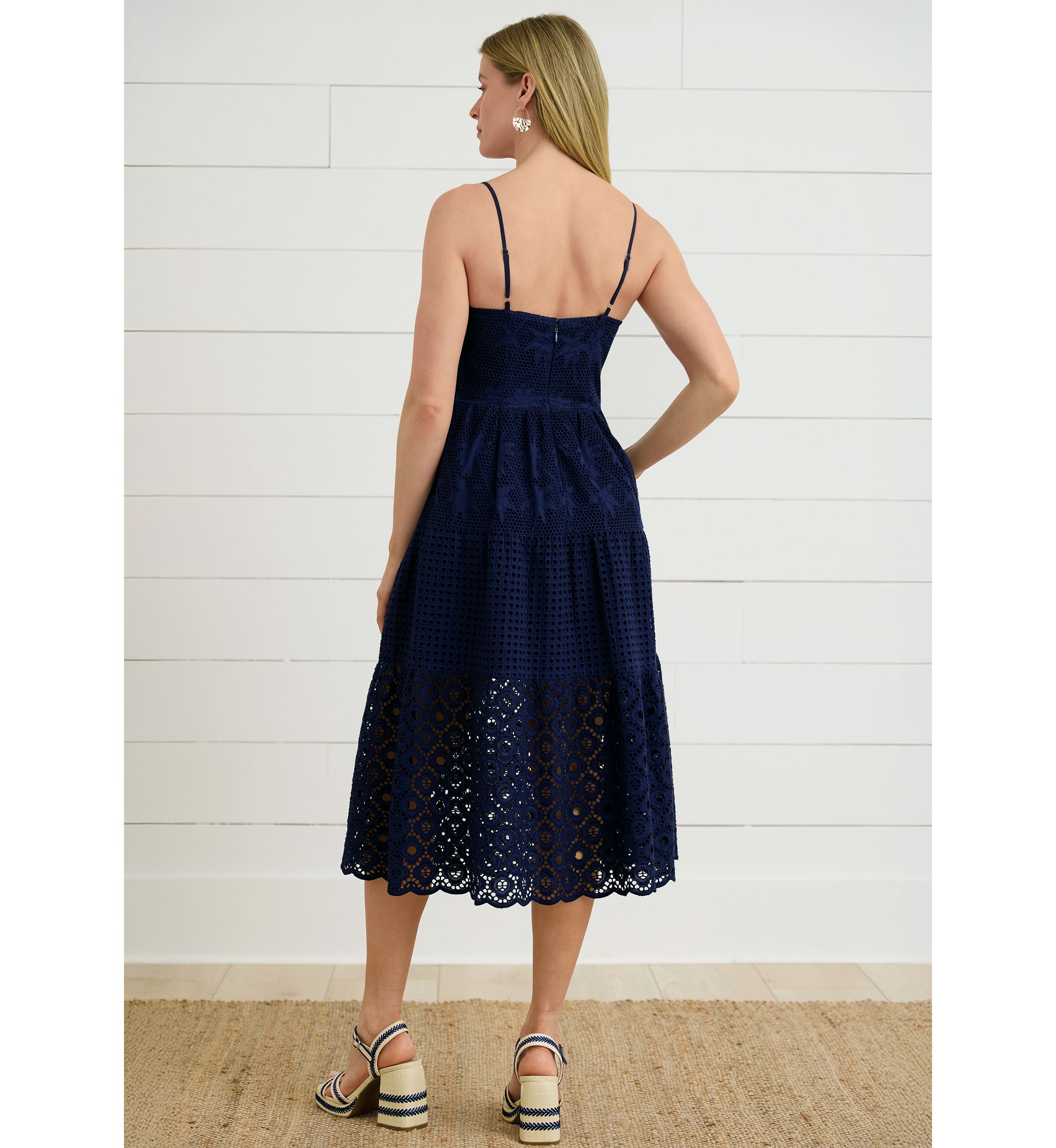 Sewing Down South x Crown & Ivy™ Megan Sleeveless Eyelet Midi Dress