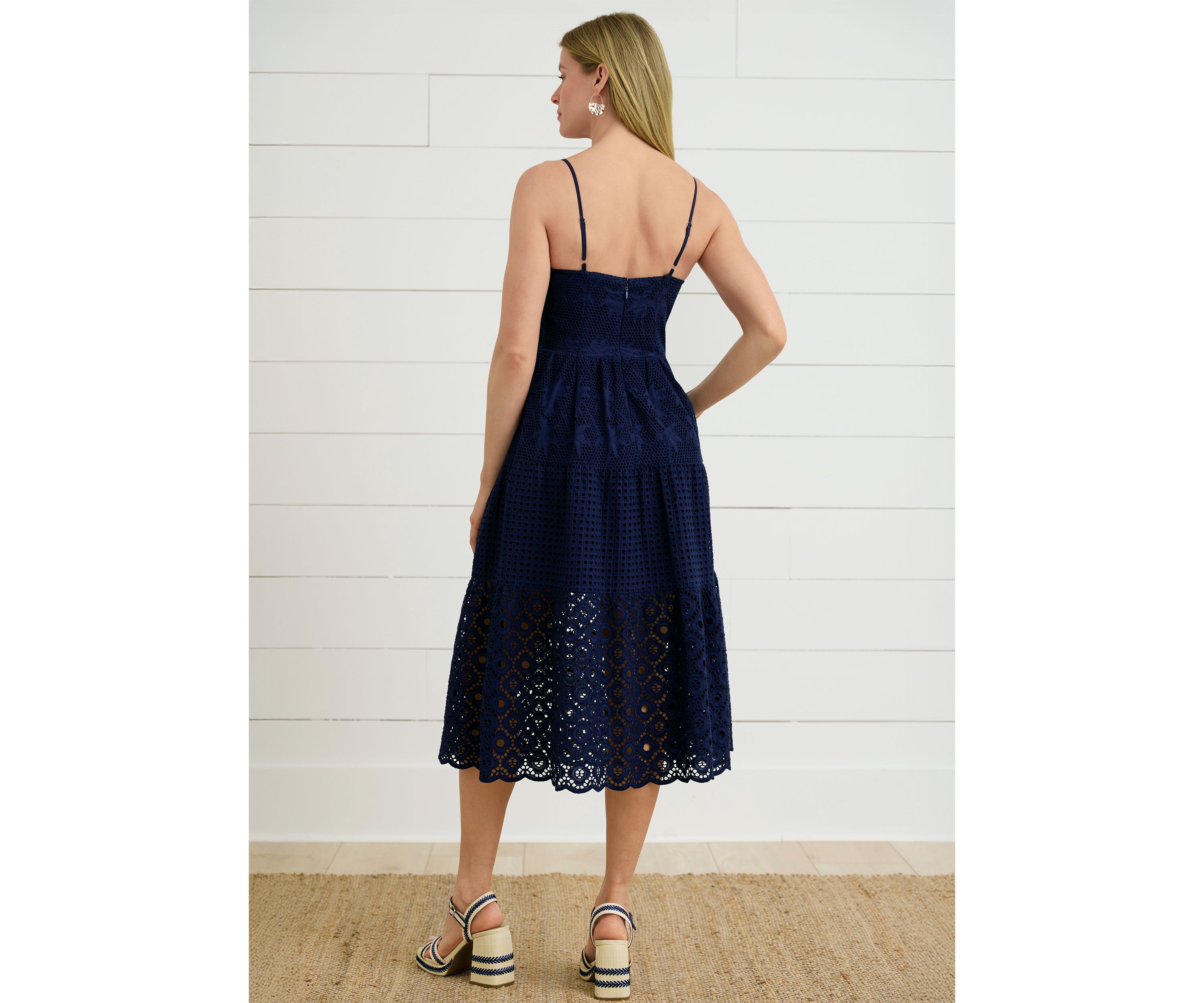 Sewing Down South x Crown & Ivy™ Megan Sleeveless Eyelet Midi Dress
