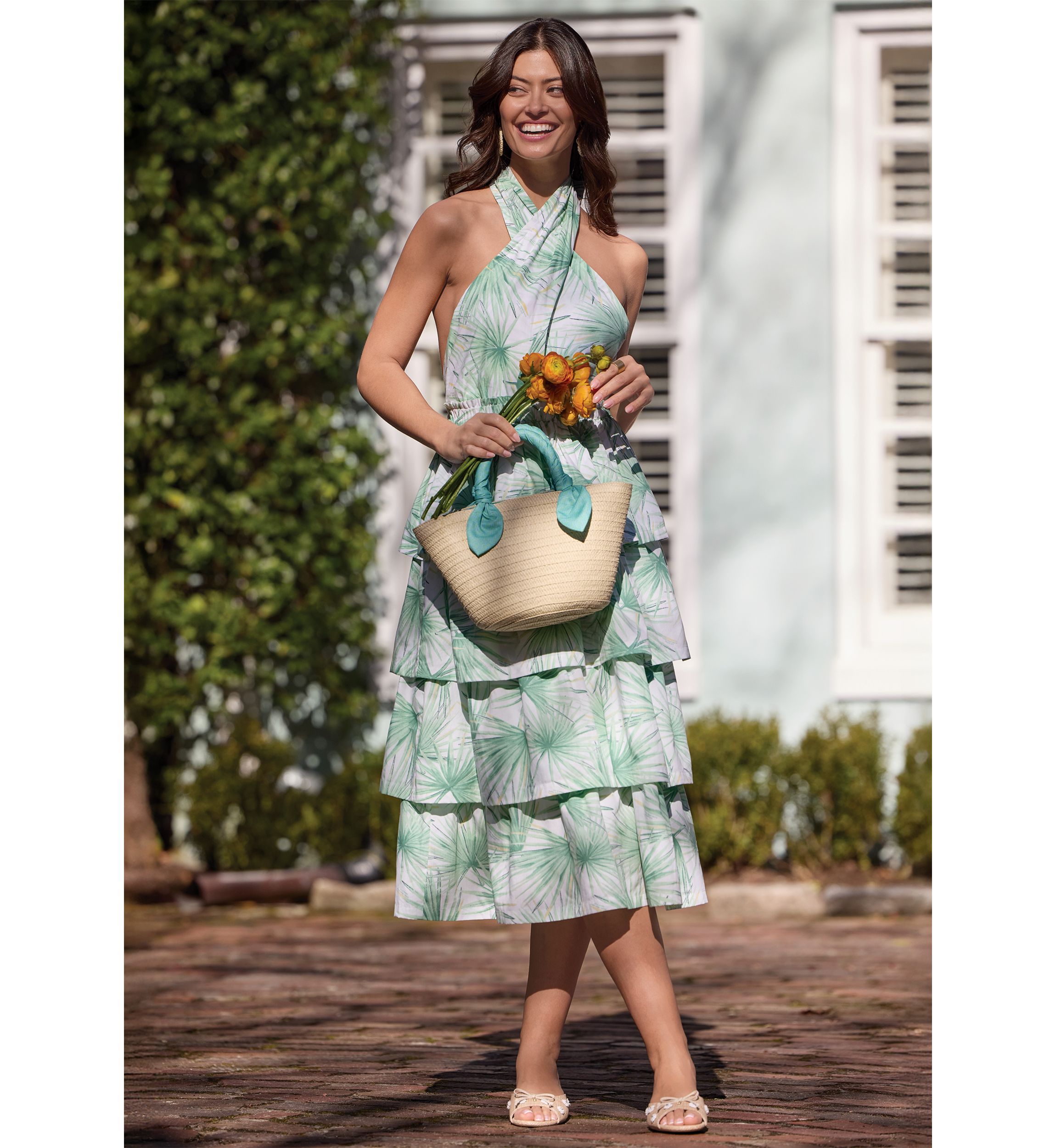knee length dresses for ladies ISA GREY LINEN TWIST NECK MIDI DRESS  SUNMOR