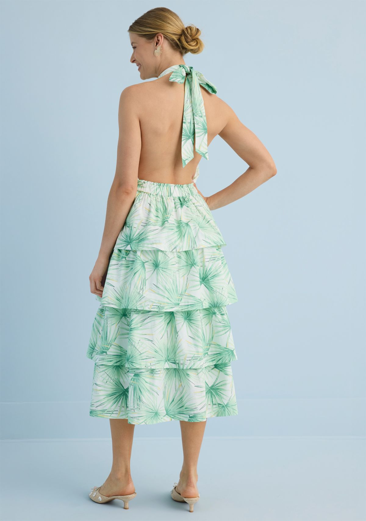 Sewing Down South x Crown & Ivy™ Haley Twist Neck Tiered Midi Dress