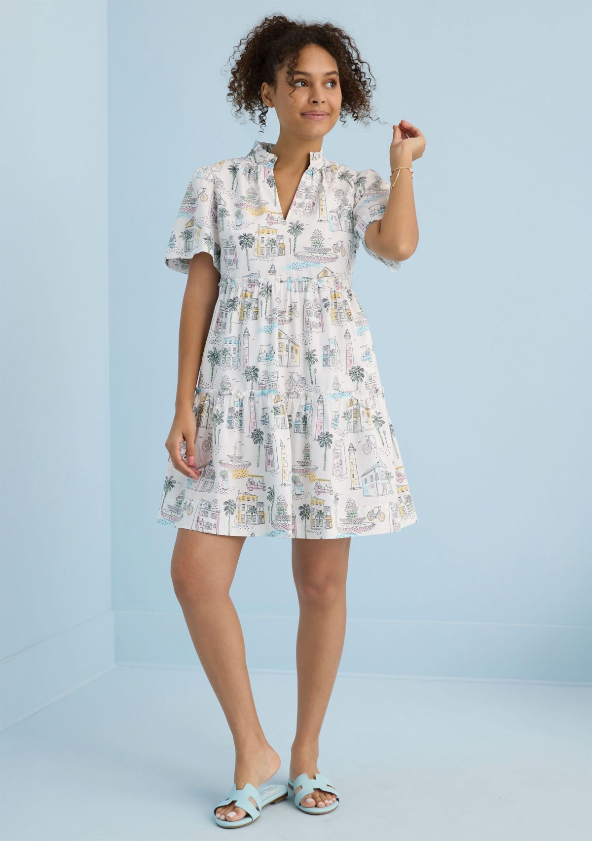 Sewing Down South x Crown & Ivy™ Mere Short Sleeve Printed Dress 
