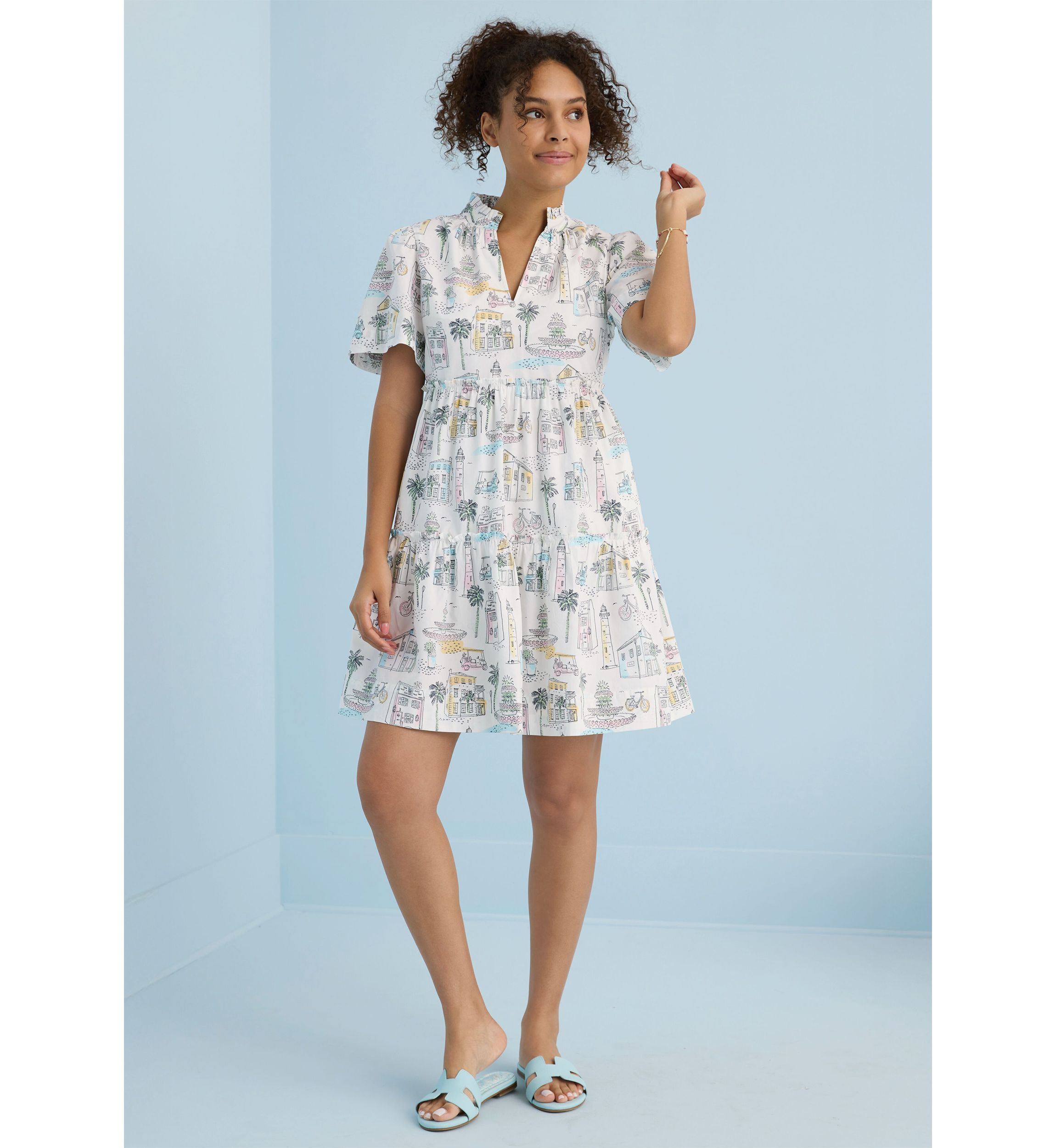 Sewing Down South x Crown & Ivy™ Mere Short Sleeve Printed Dress 