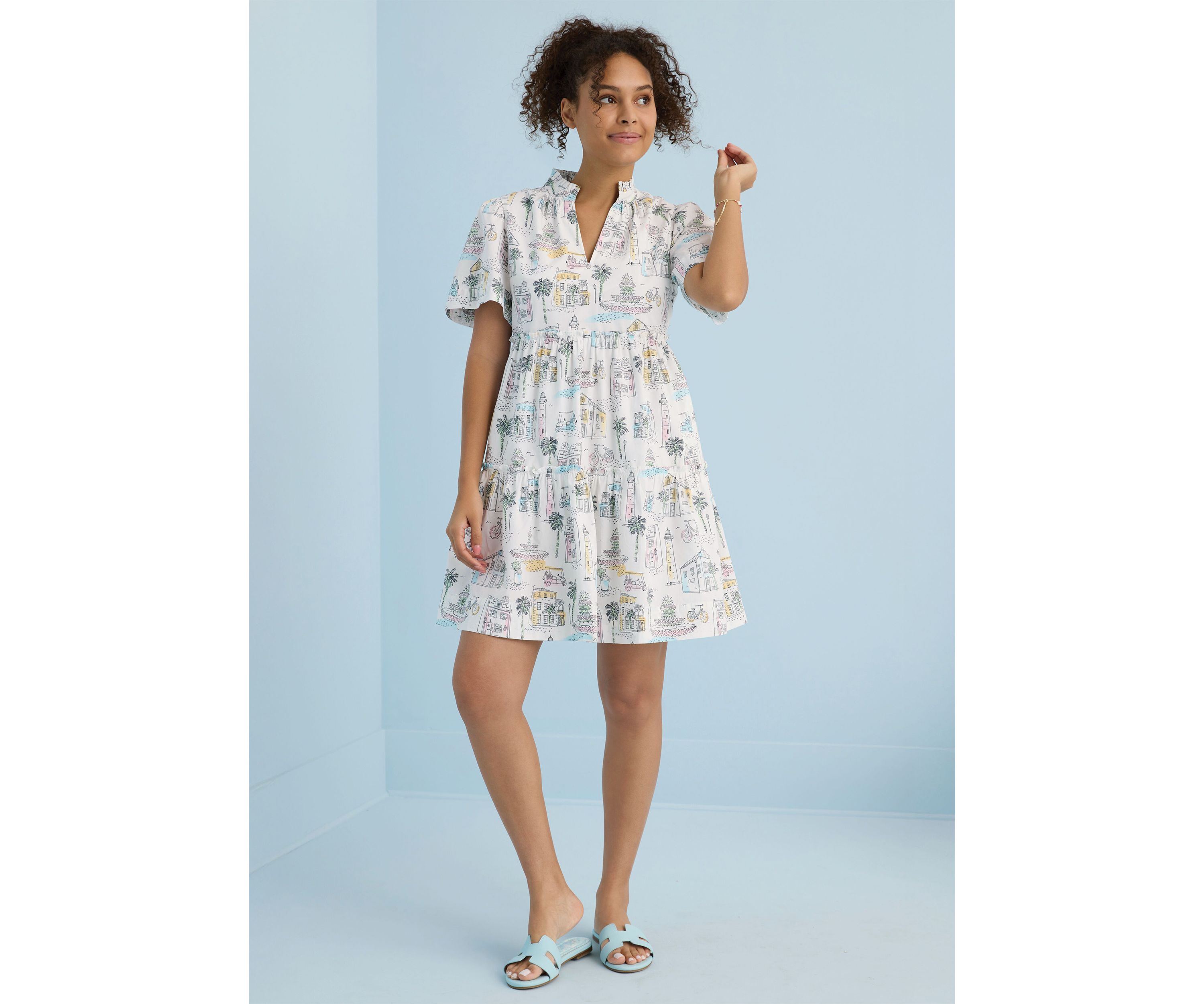 Sewing Down South x Crown & Ivy™ Mere Short Sleeve Printed Dress 