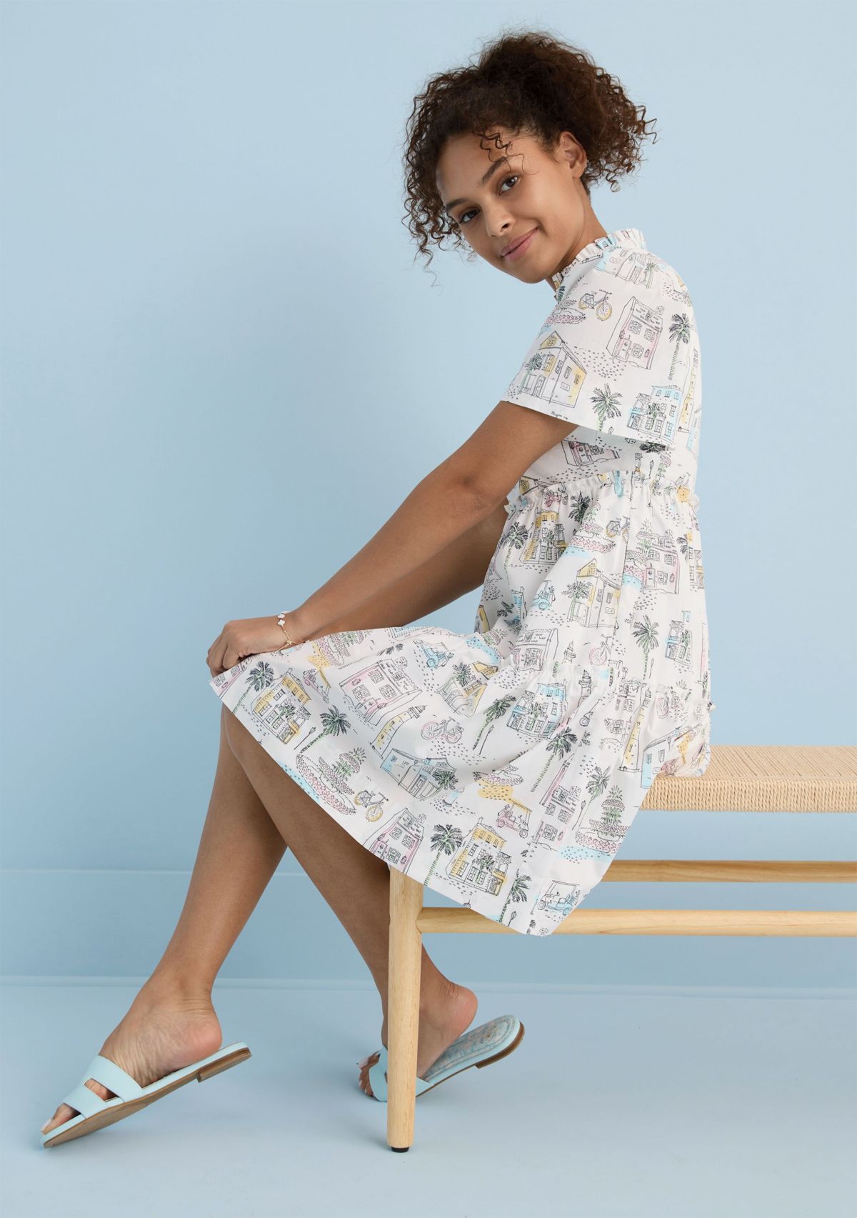 Sewing Down South x Crown & Ivy™ Mere Short Sleeve Printed Dress 