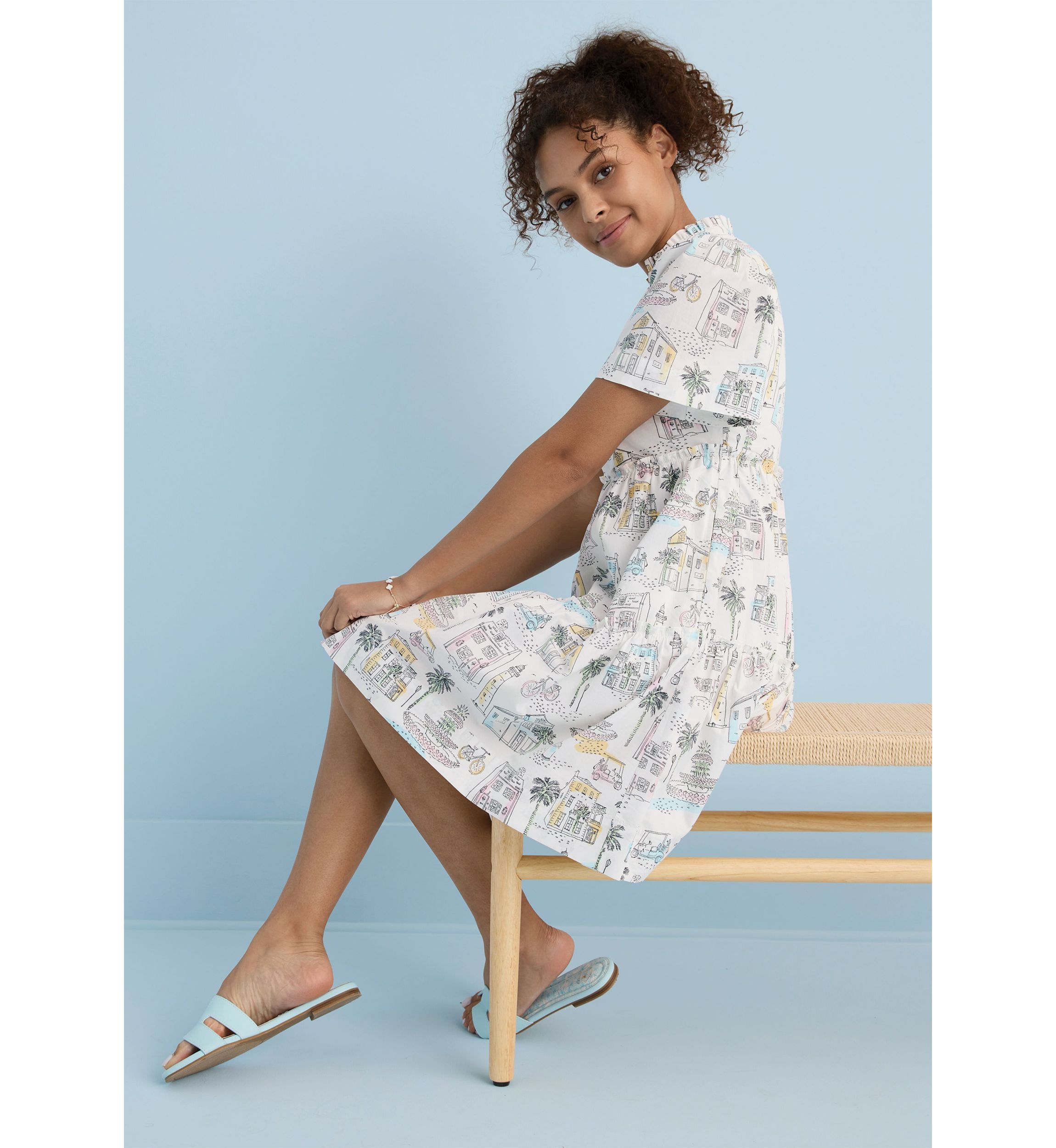 Sewing Down South x Crown & Ivy™ Mere Short Sleeve Printed Dress 