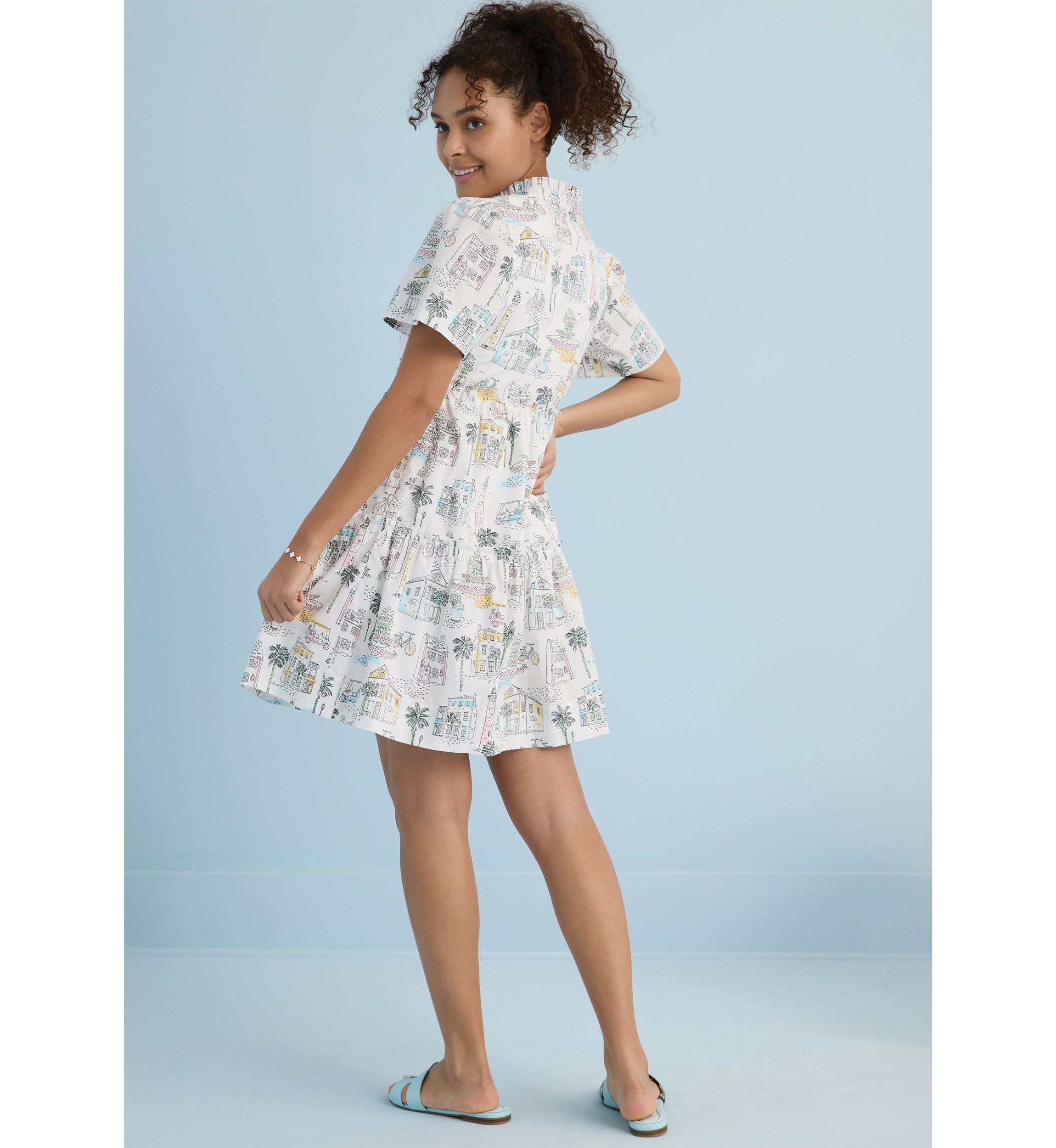 Sewing Down South x Crown & Ivy™ Mere Short Sleeve Printed Dress 