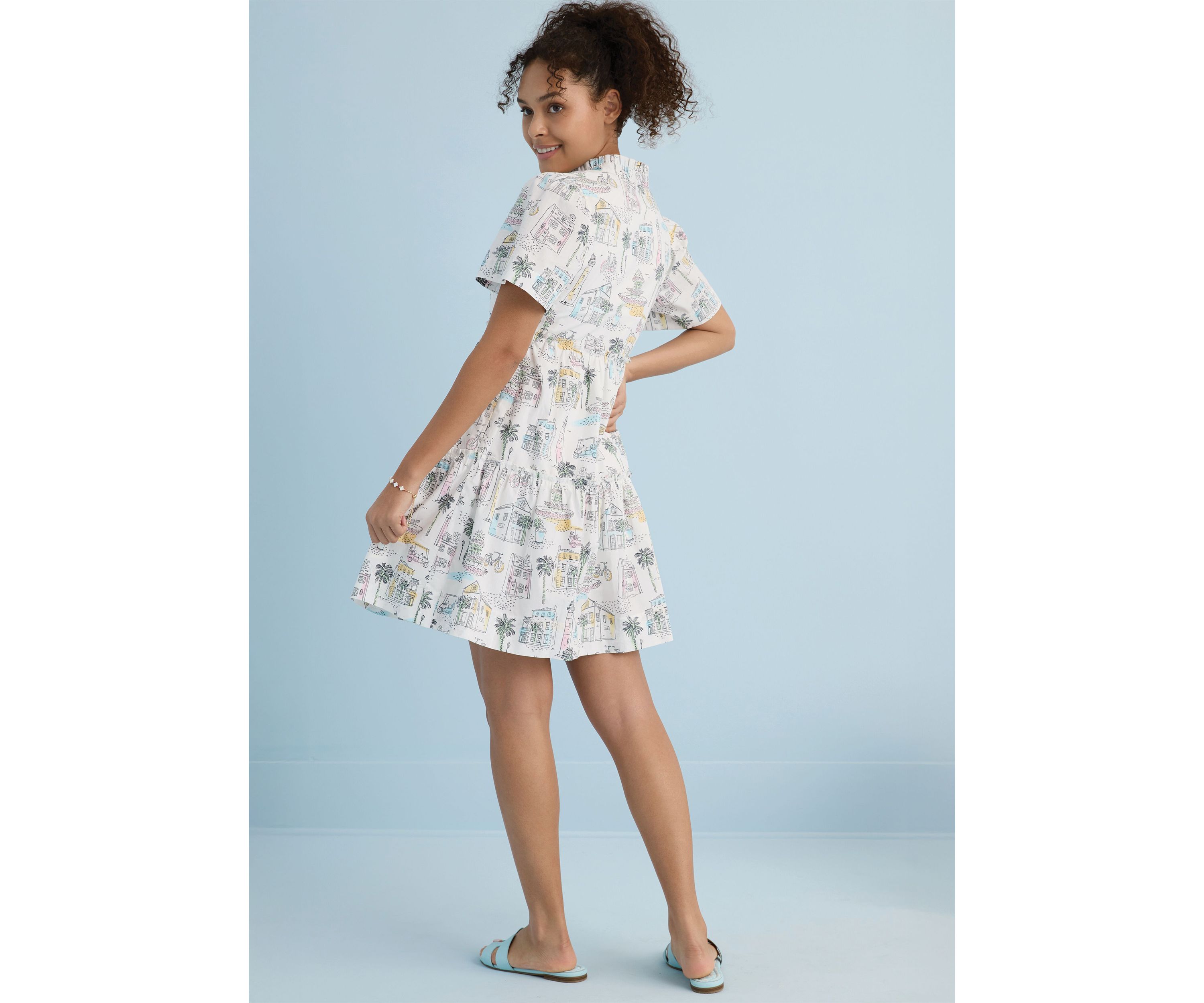Sewing Down South x Crown & Ivy™ Mere Short Sleeve Printed Dress 