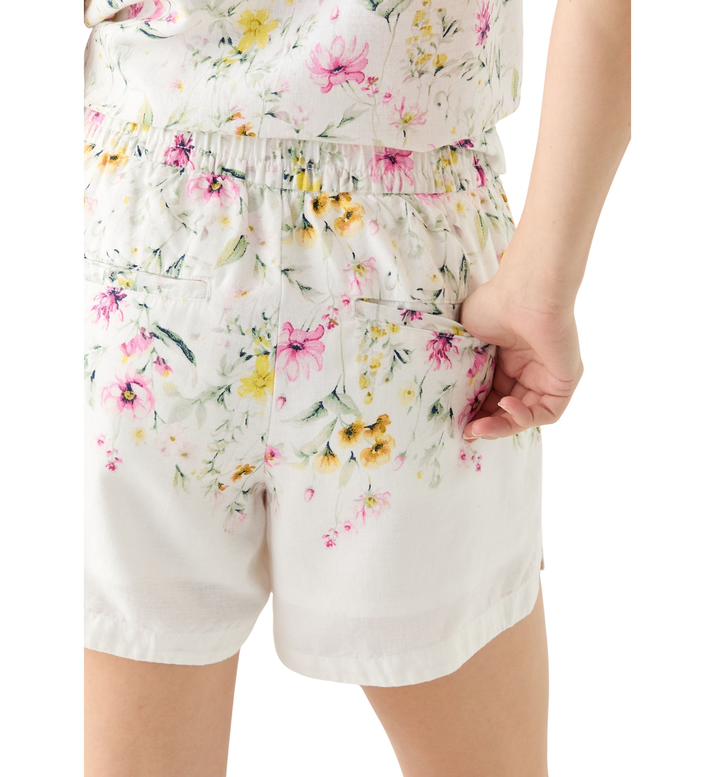 Womens High Rise Printed Pull On Shorts