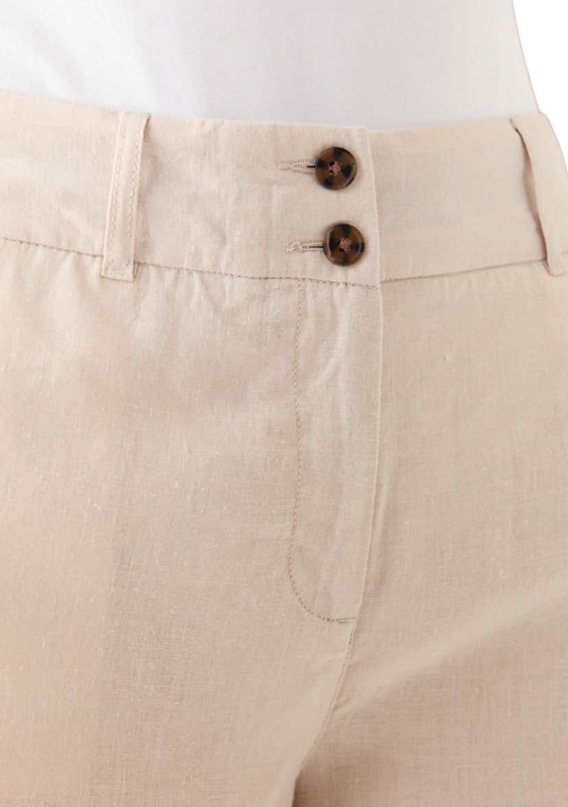 Womens High Waisted Linen Blend Shorts 