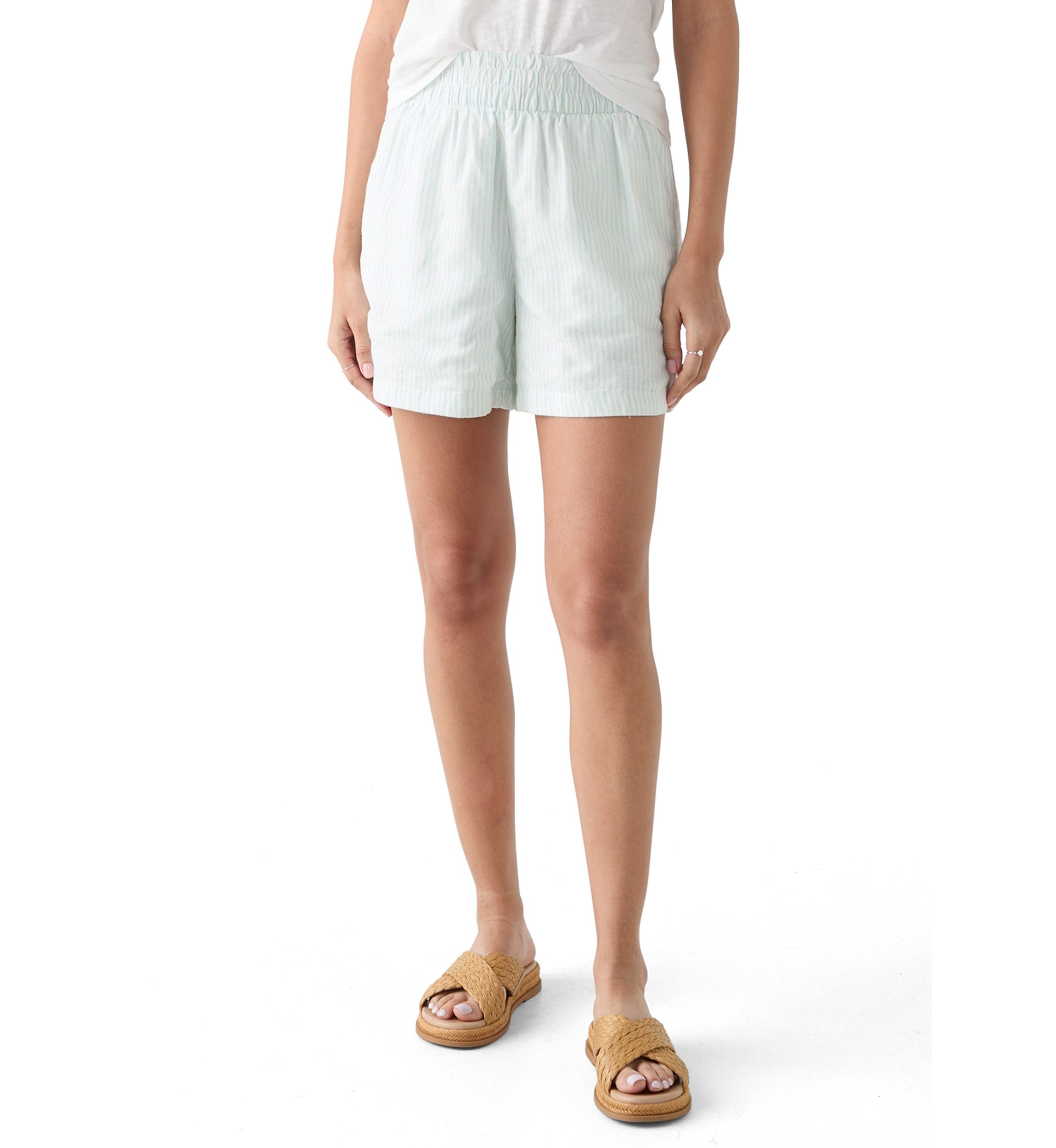 Womens Pull On Linen Shorts