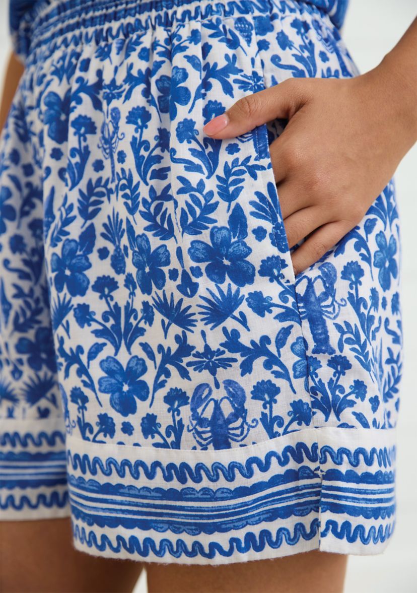 Sewing Down South x Crown & Ivy™ Stono Smocked Waist Pull On Shorts