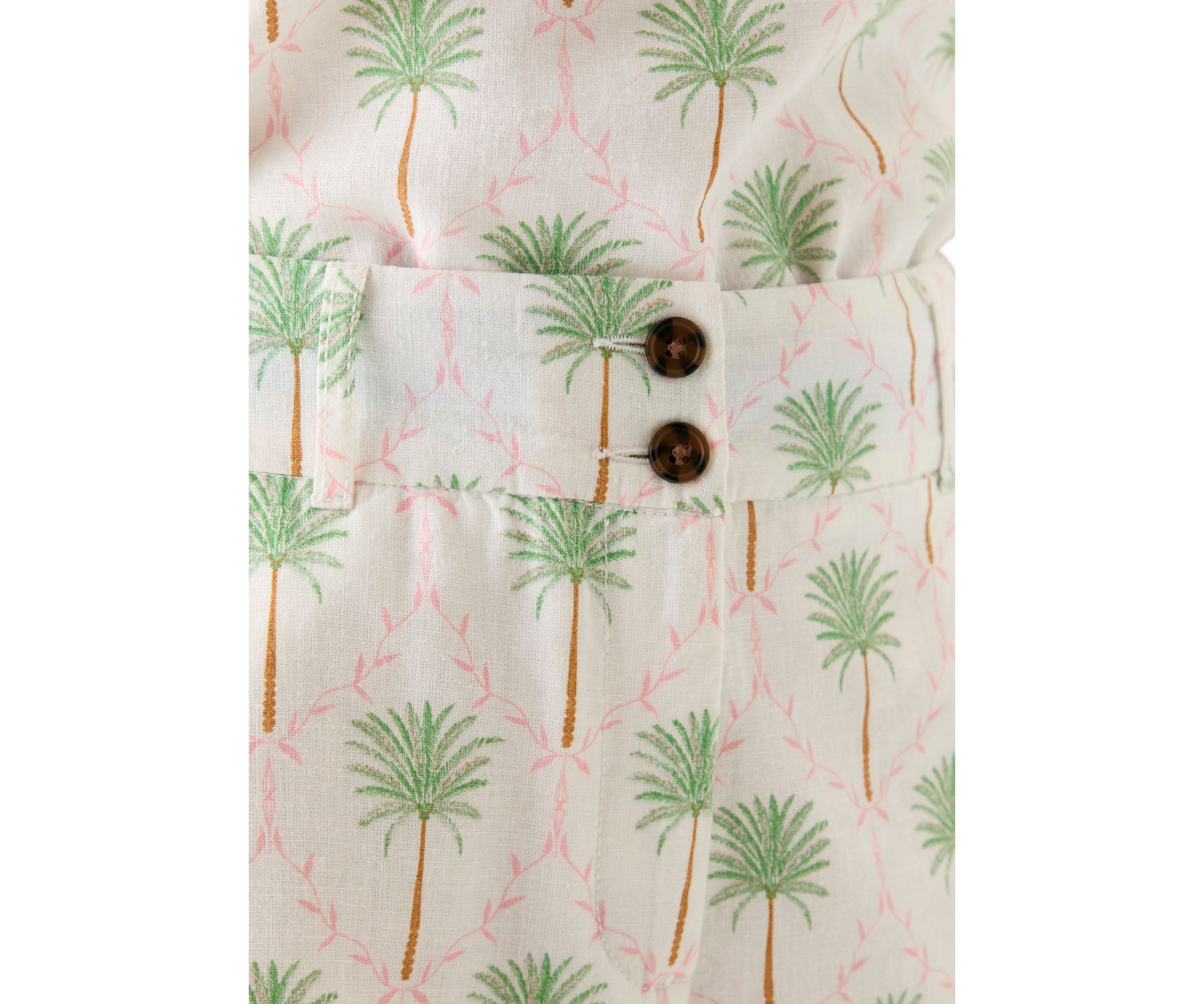 Womens High Waist Linen Shorts