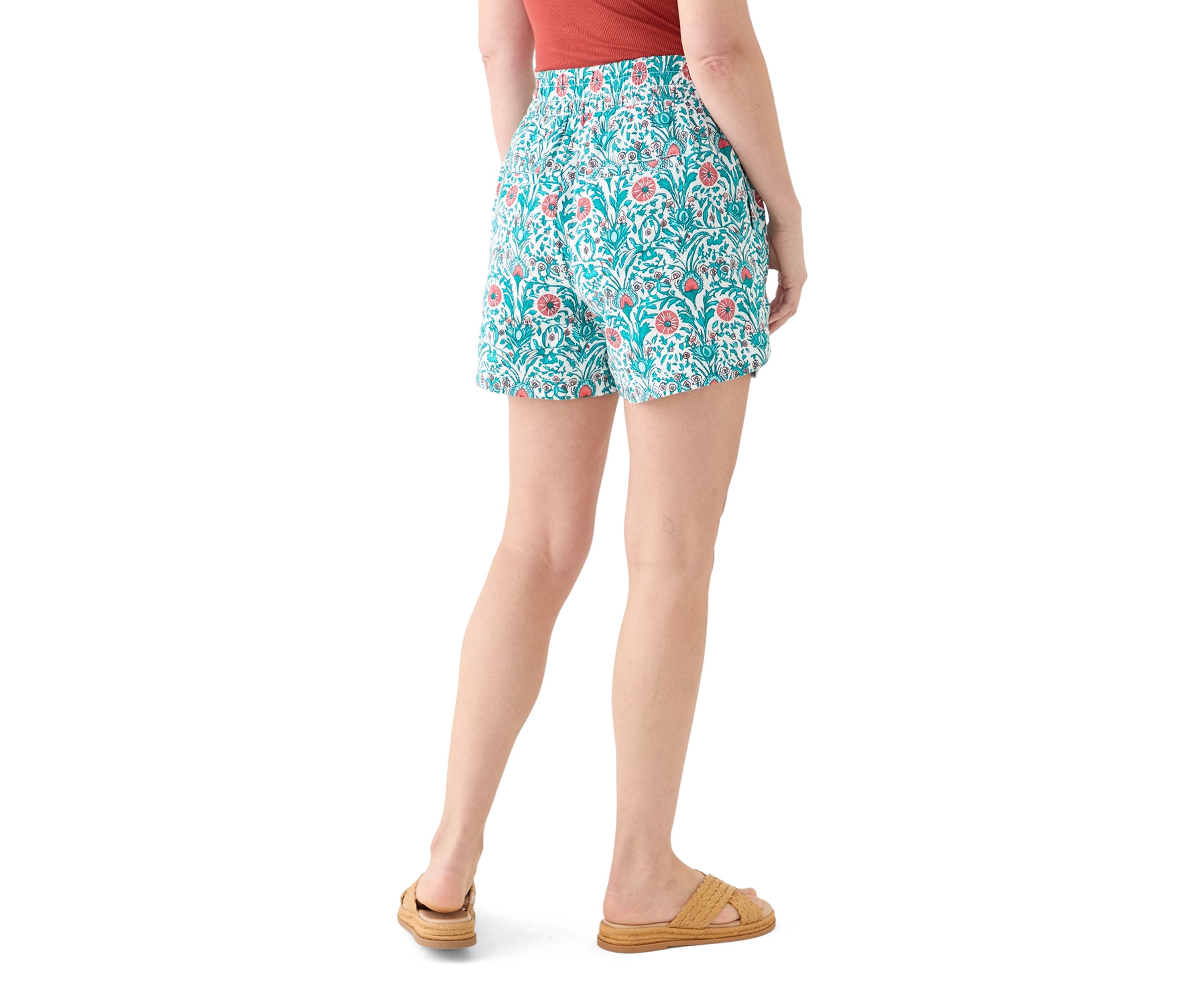	  Womens Pull On Linen Shorts 
