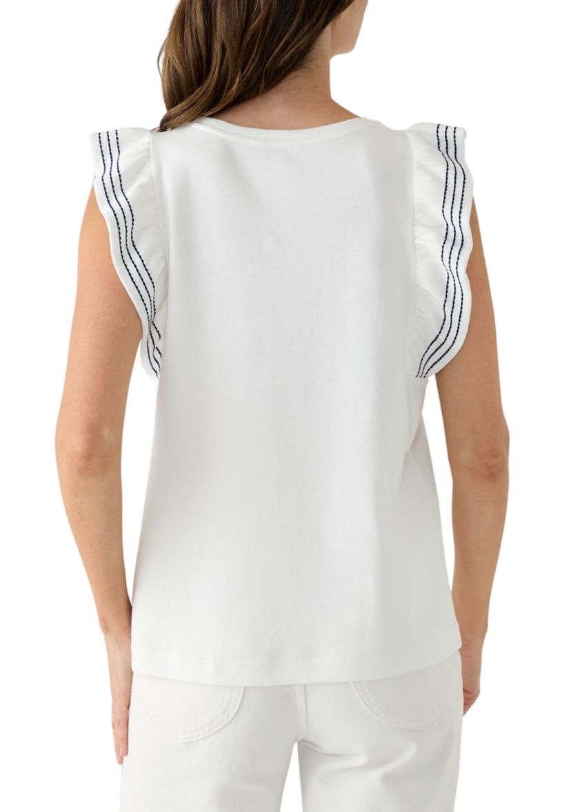 Womens Ruffle Sleeve Tank Top