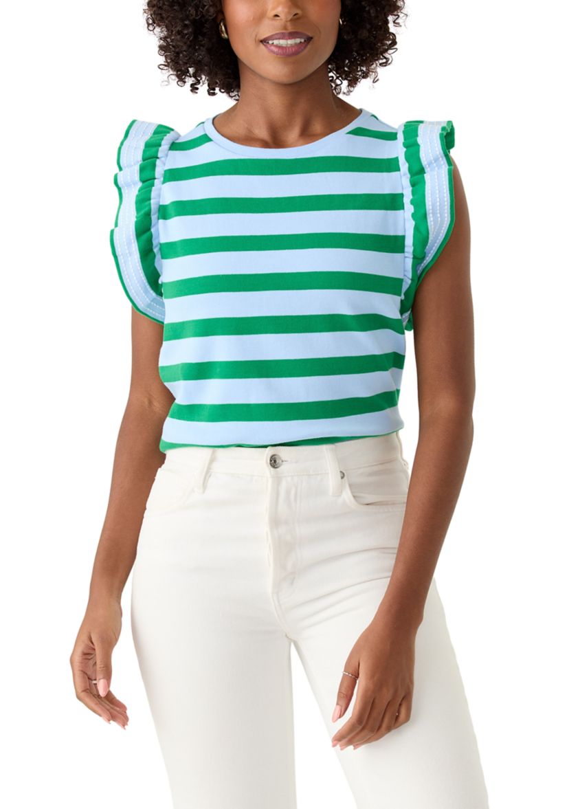 Womens Sleeveless Ruffle Tank 