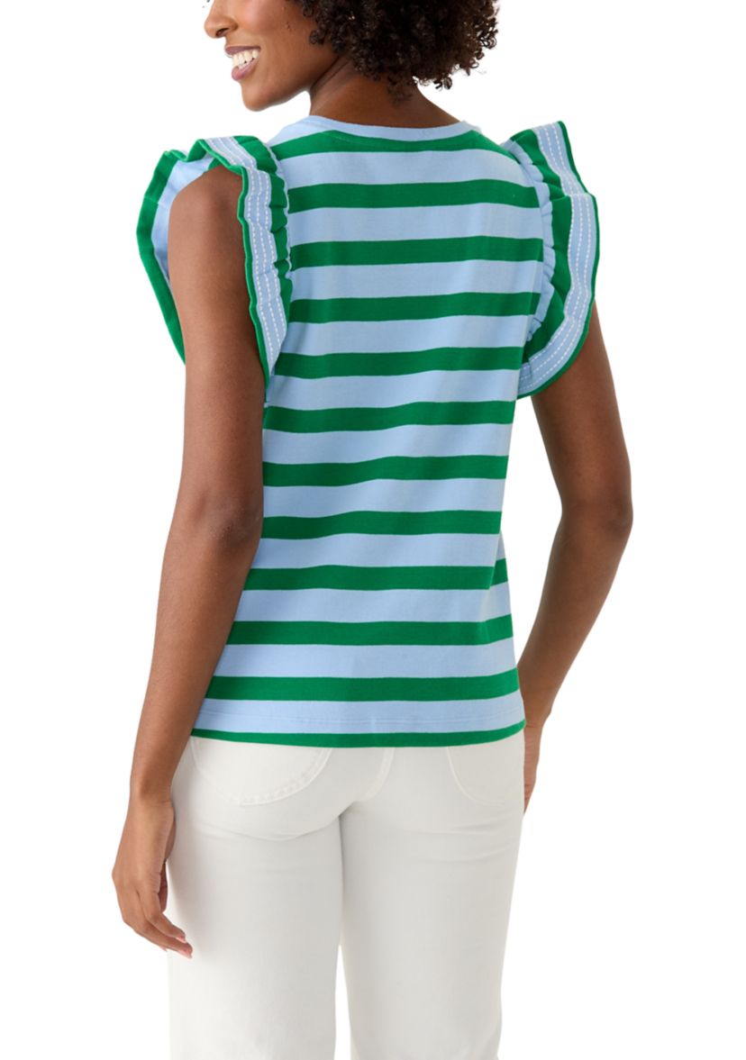 Womens Sleeveless Ruffle Tank 