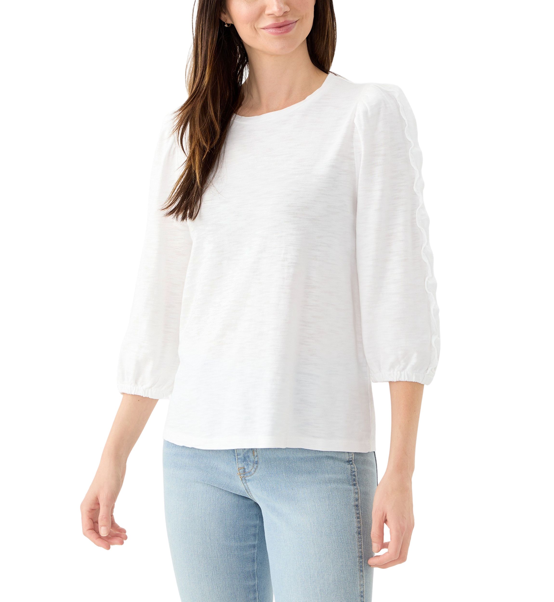 Womens Ruched Sleeve Top
