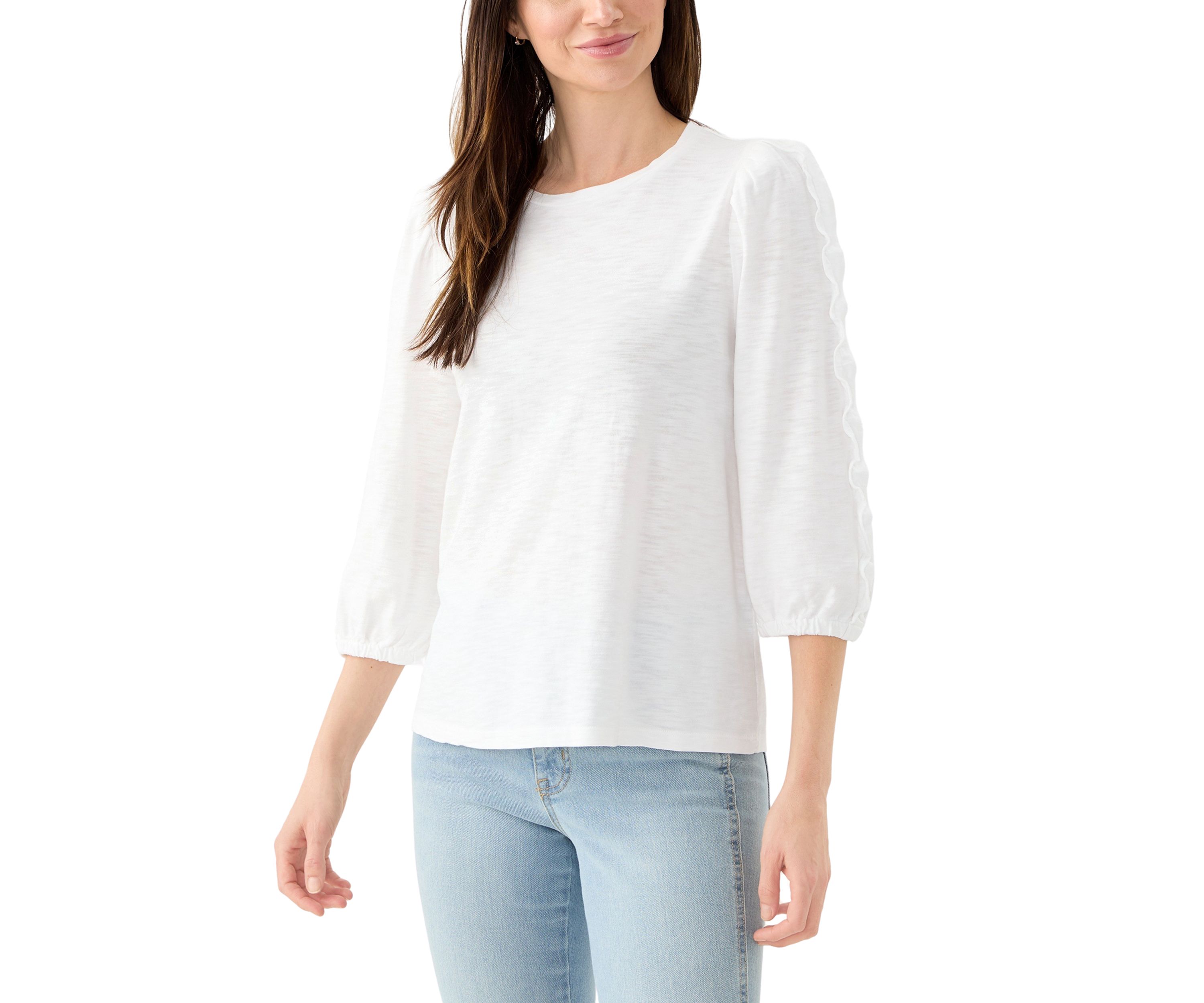 Womens Ruched Sleeve Top