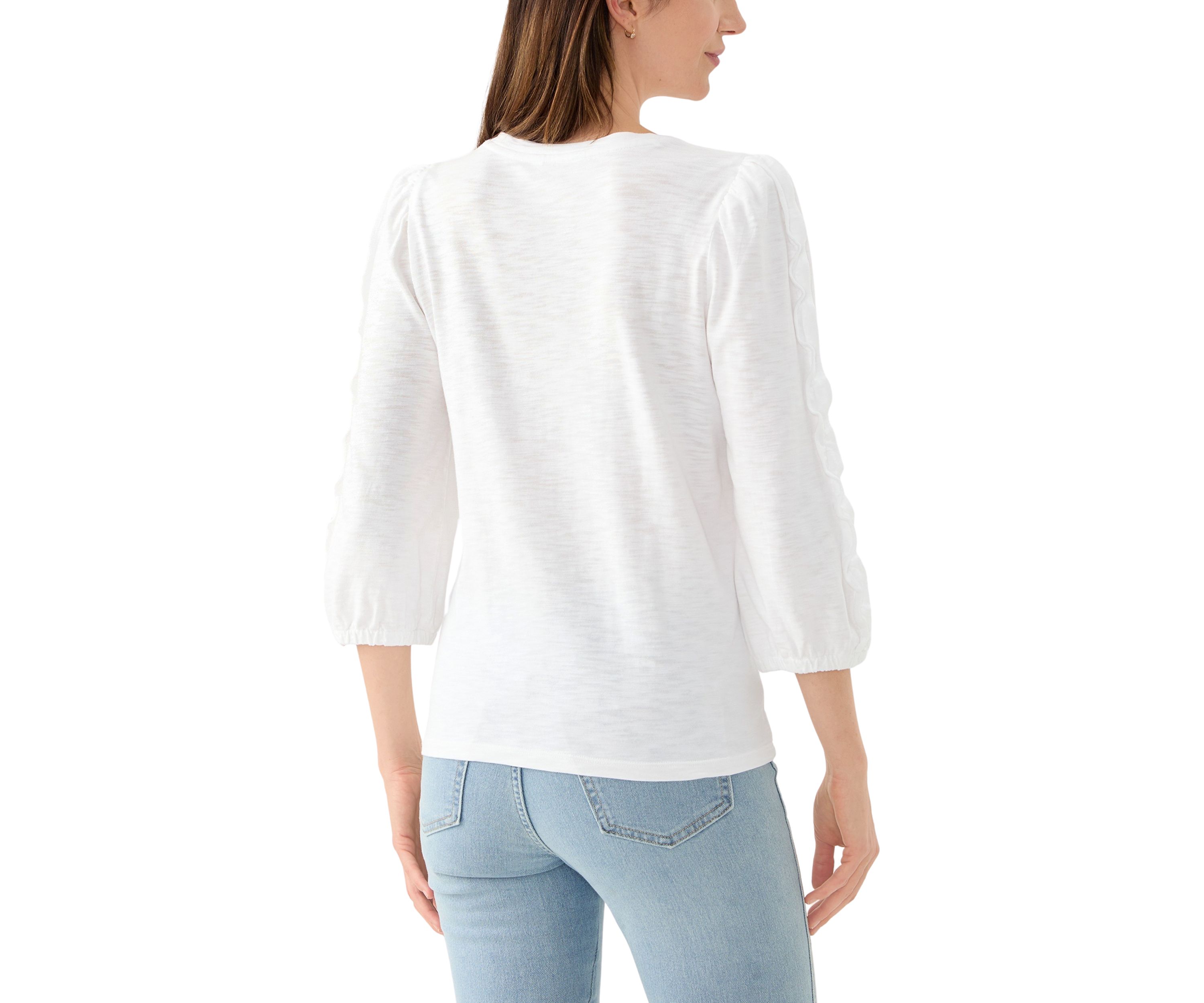 Womens Ruched Sleeve Top
