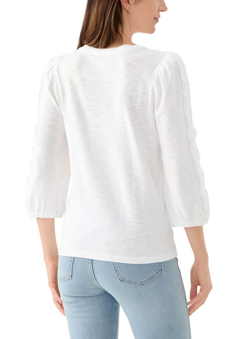Womens Ruched Sleeve Top