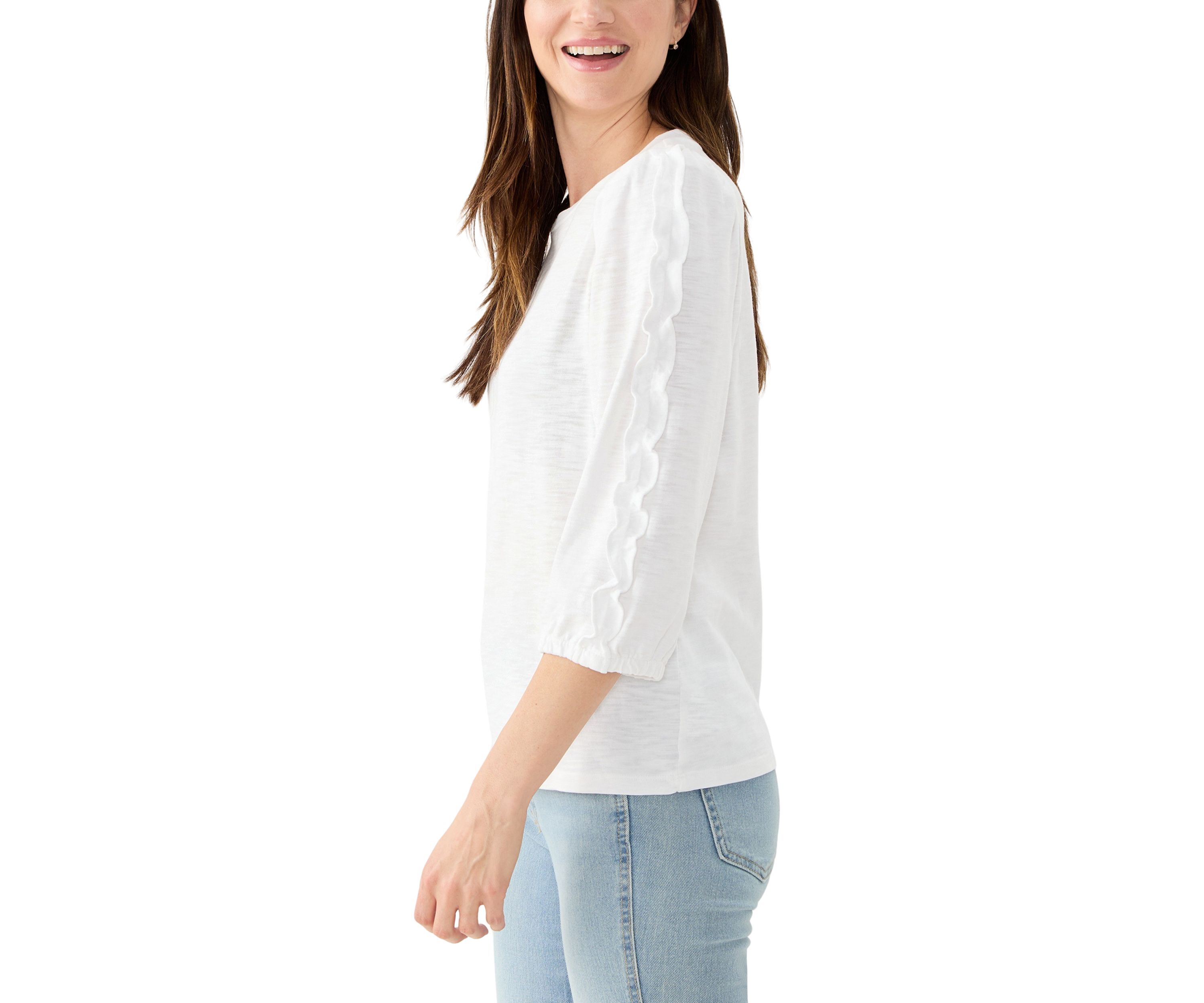 Womens Ruched Sleeve Top
