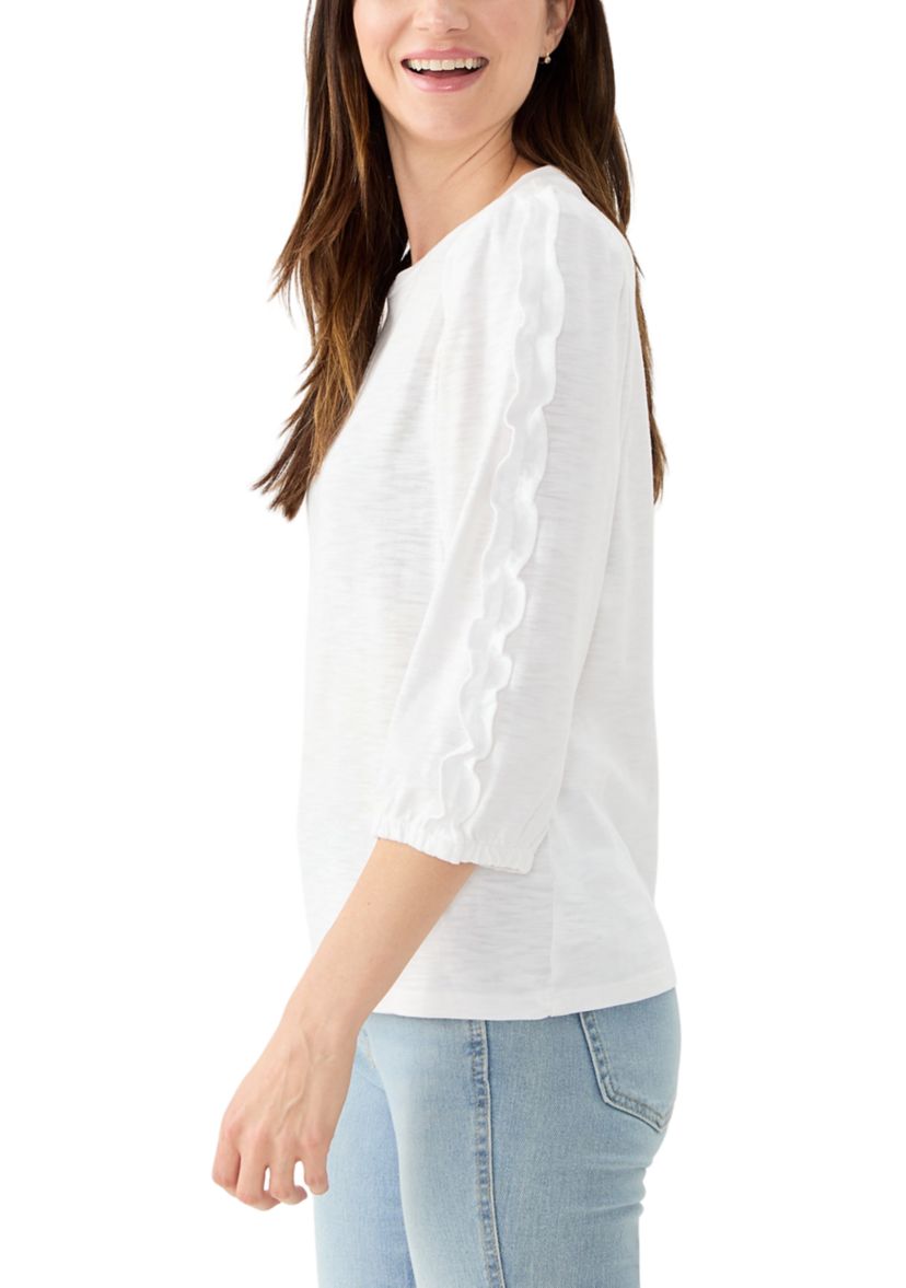 Womens Ruched Sleeve Top