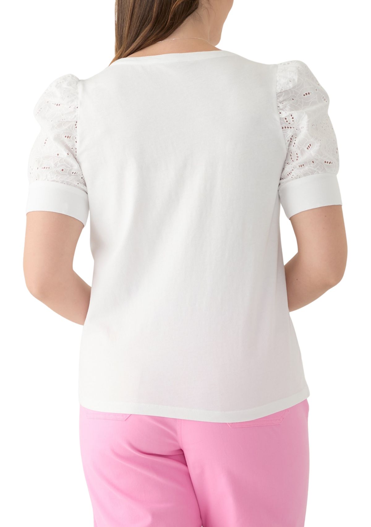 Womens Puff Sleeve Henley Top