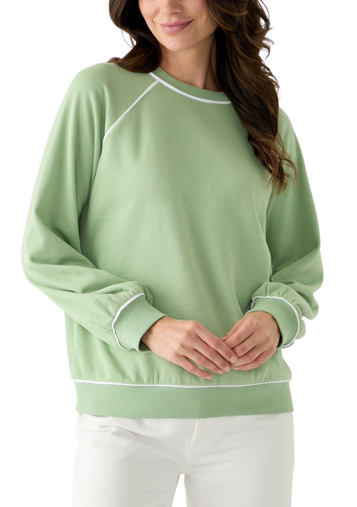 Womens Long Sleeve Piping Sweatshirt
