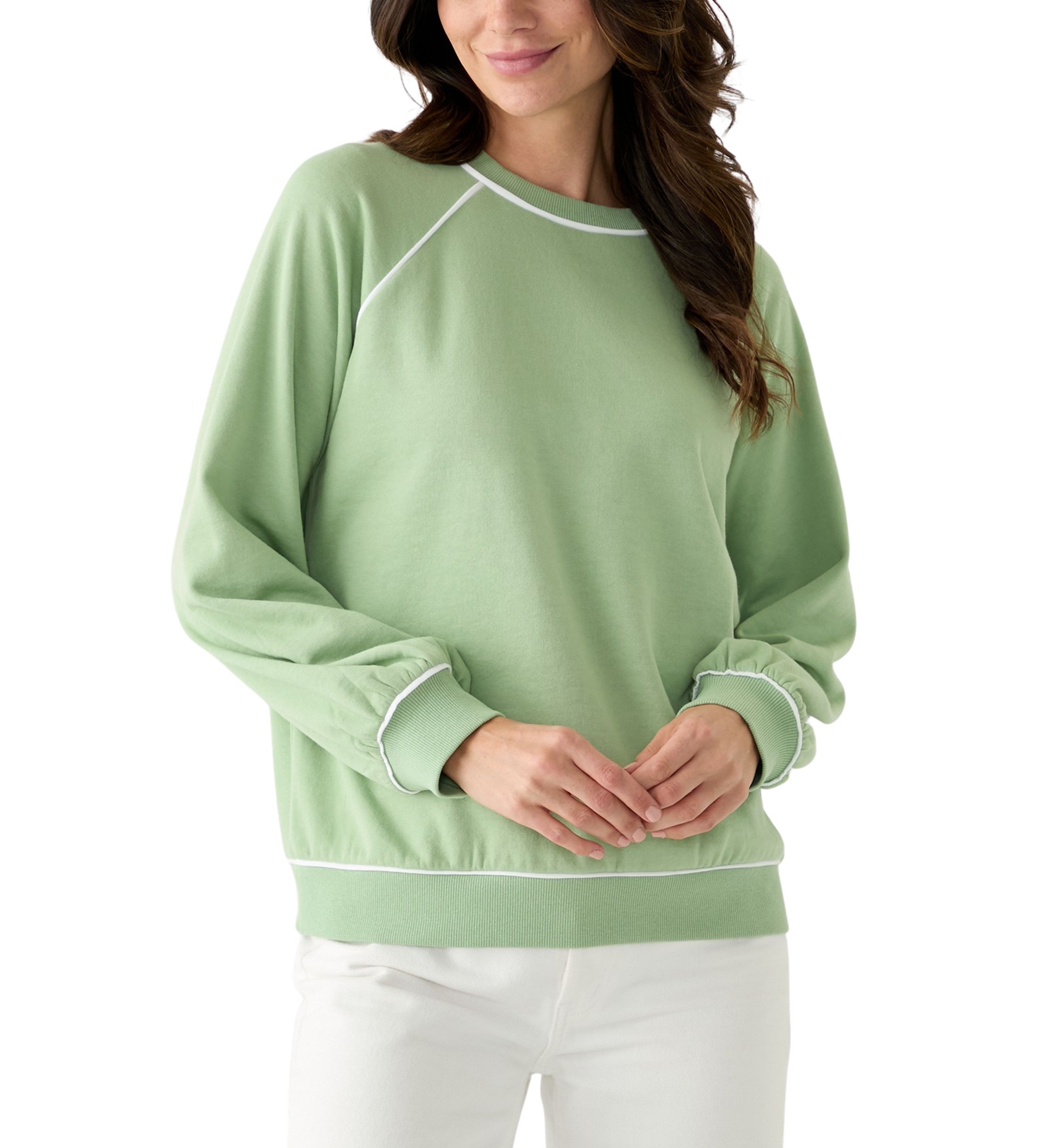 Womens Long Sleeve Piping Sweatshirt
