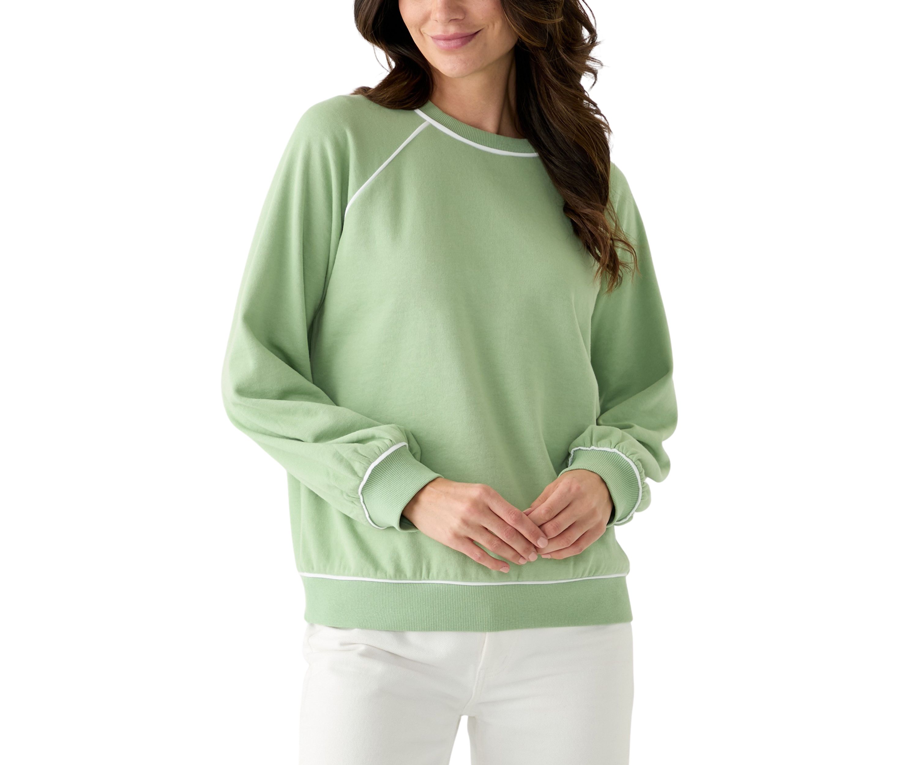 Womens Long Sleeve Piping Sweatshirt