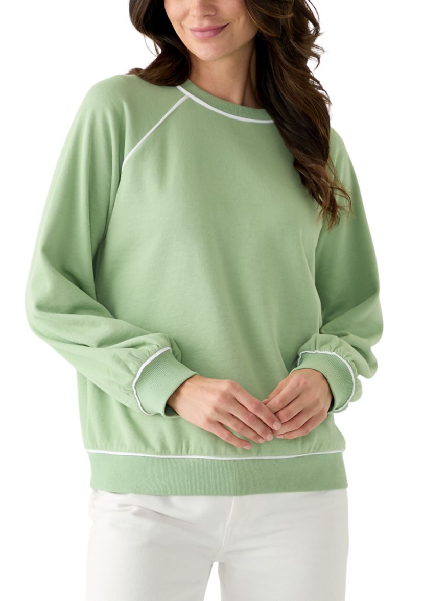 Womens Long Sleeve Piping Sweatshirt