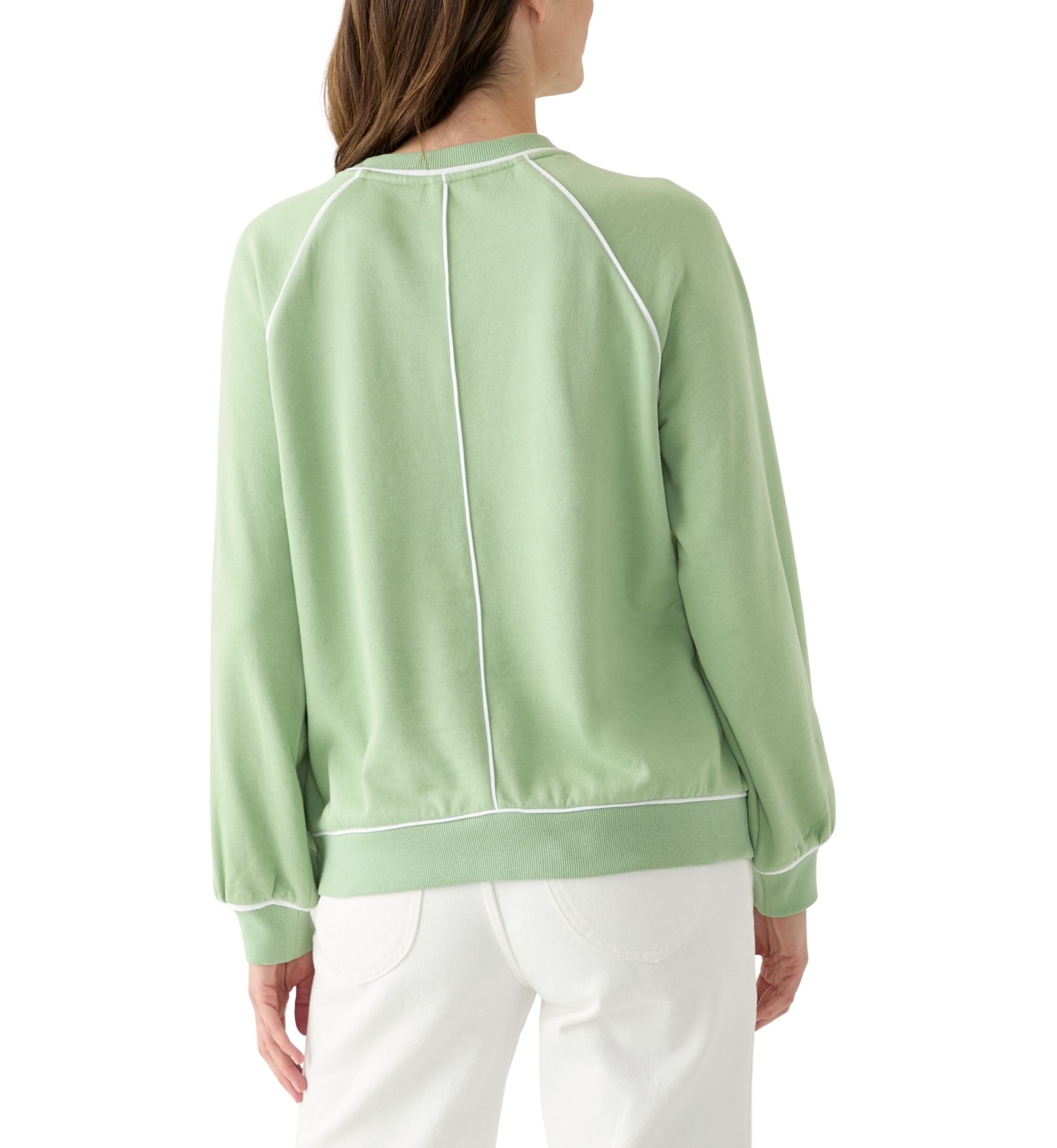 Womens Long Sleeve Piping Sweatshirt