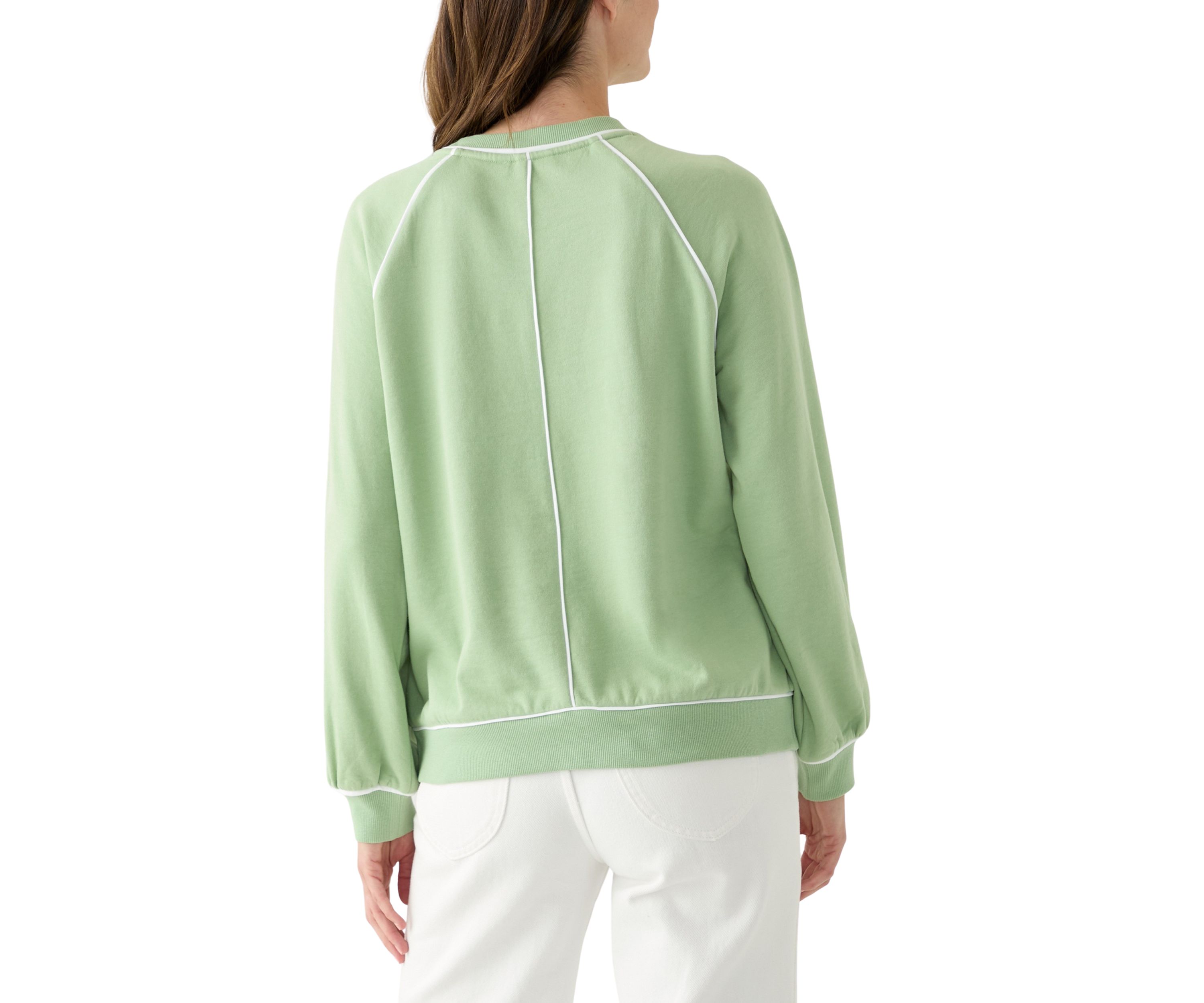 Womens Long Sleeve Piping Sweatshirt