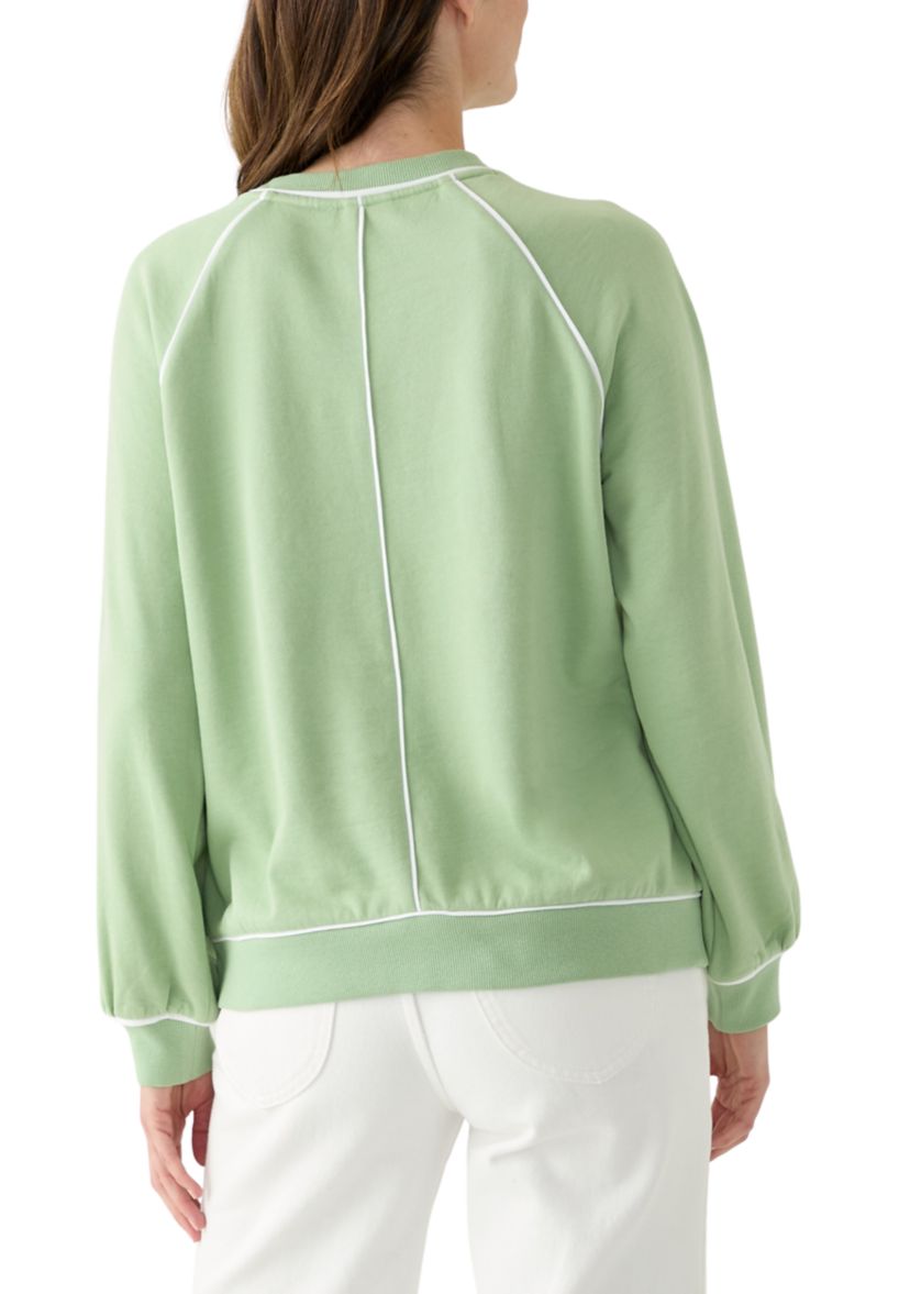 Womens Long Sleeve Piping Sweatshirt