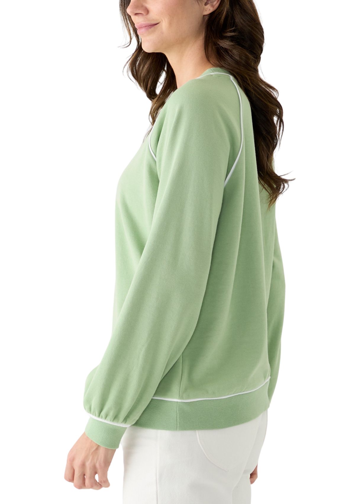 Womens Long Sleeve Piping Sweatshirt