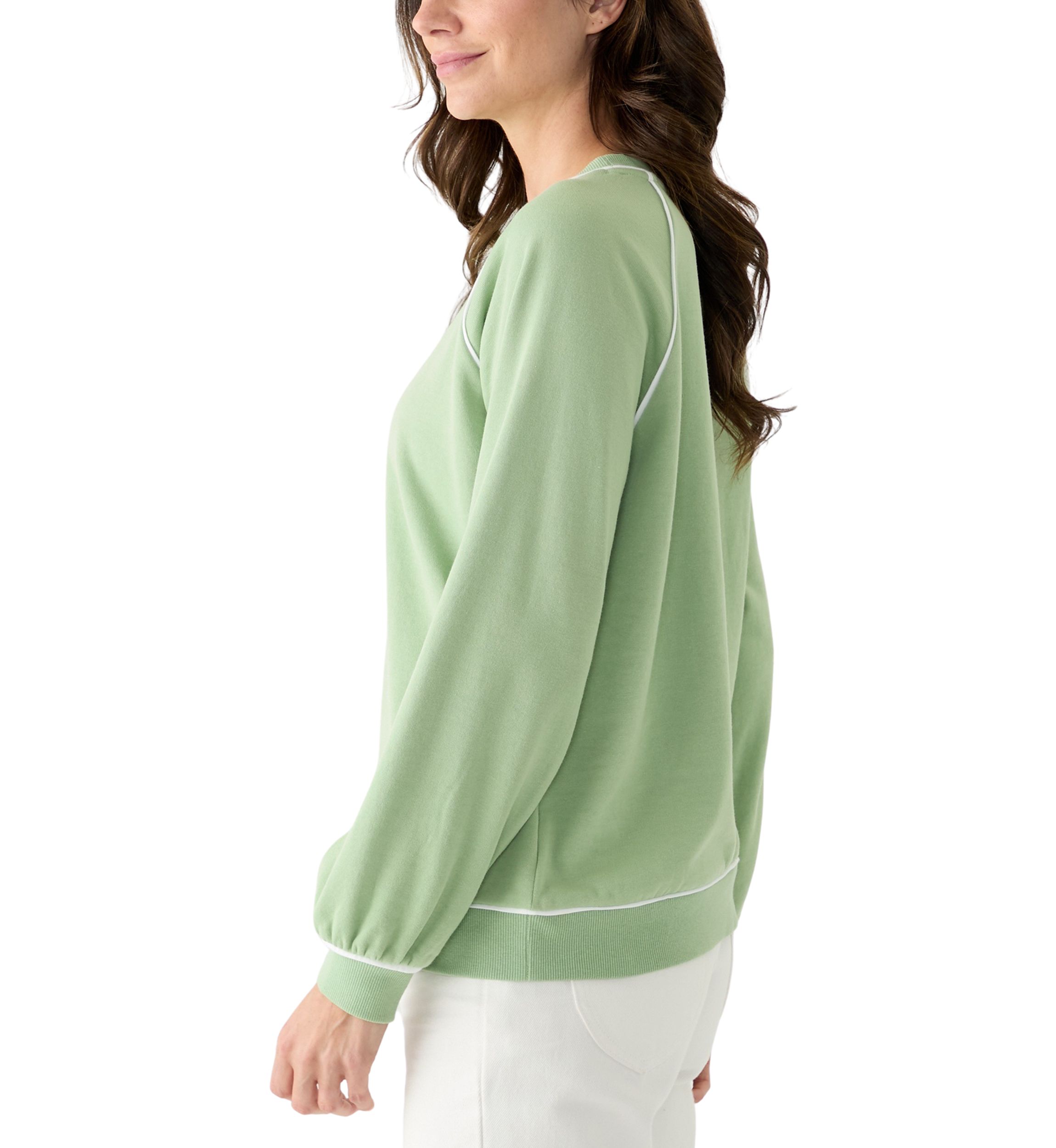Womens Long Sleeve Piping Sweatshirt