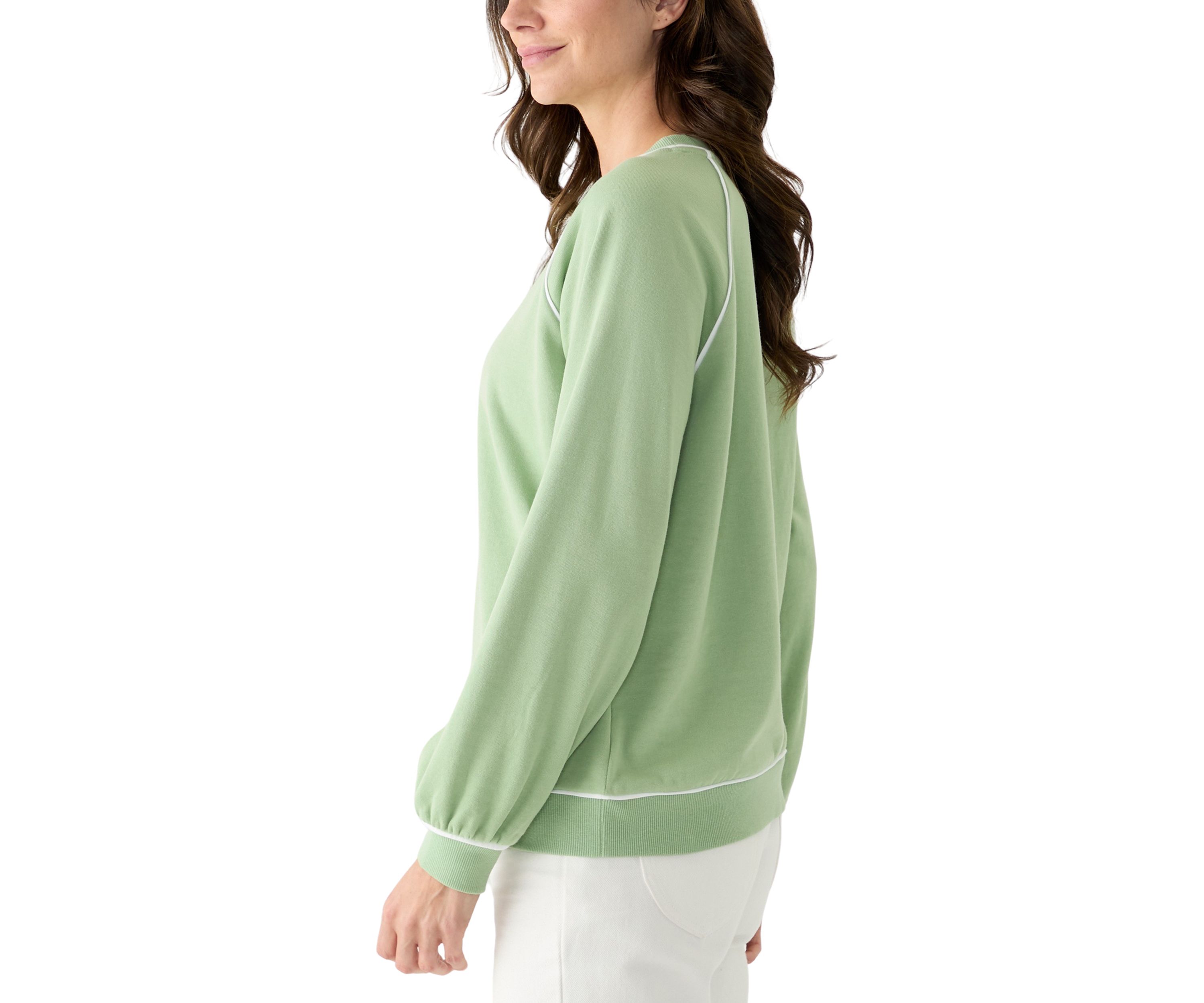 Womens Long Sleeve Piping Sweatshirt