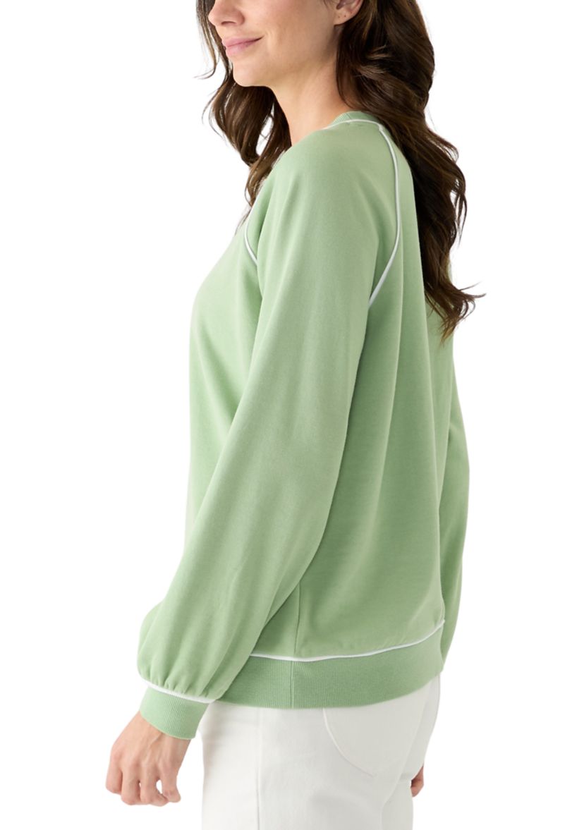 Womens Long Sleeve Piping Sweatshirt